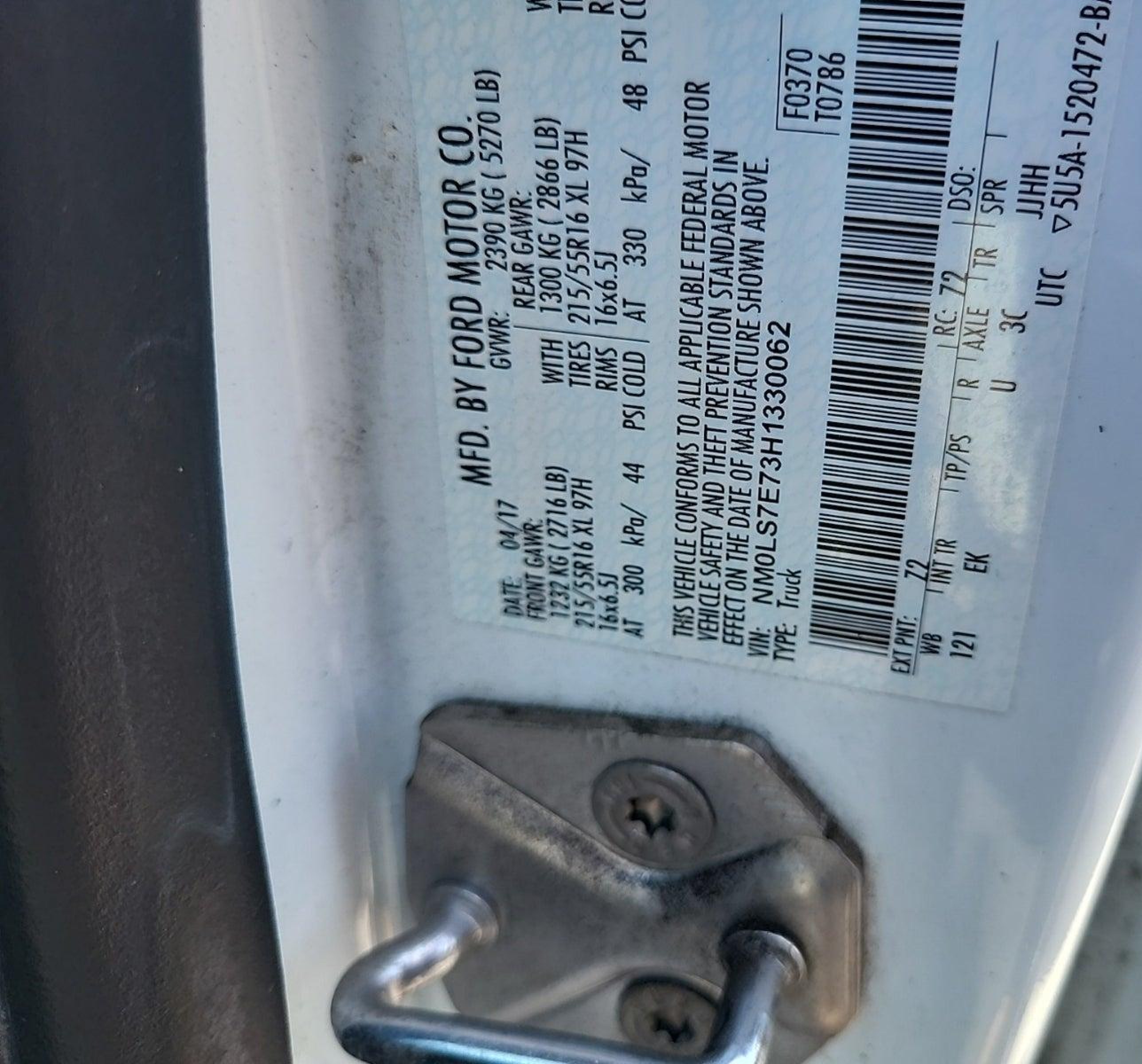 2017 Ford Transit Connect Xl vin: NM0LS7E73H1330062