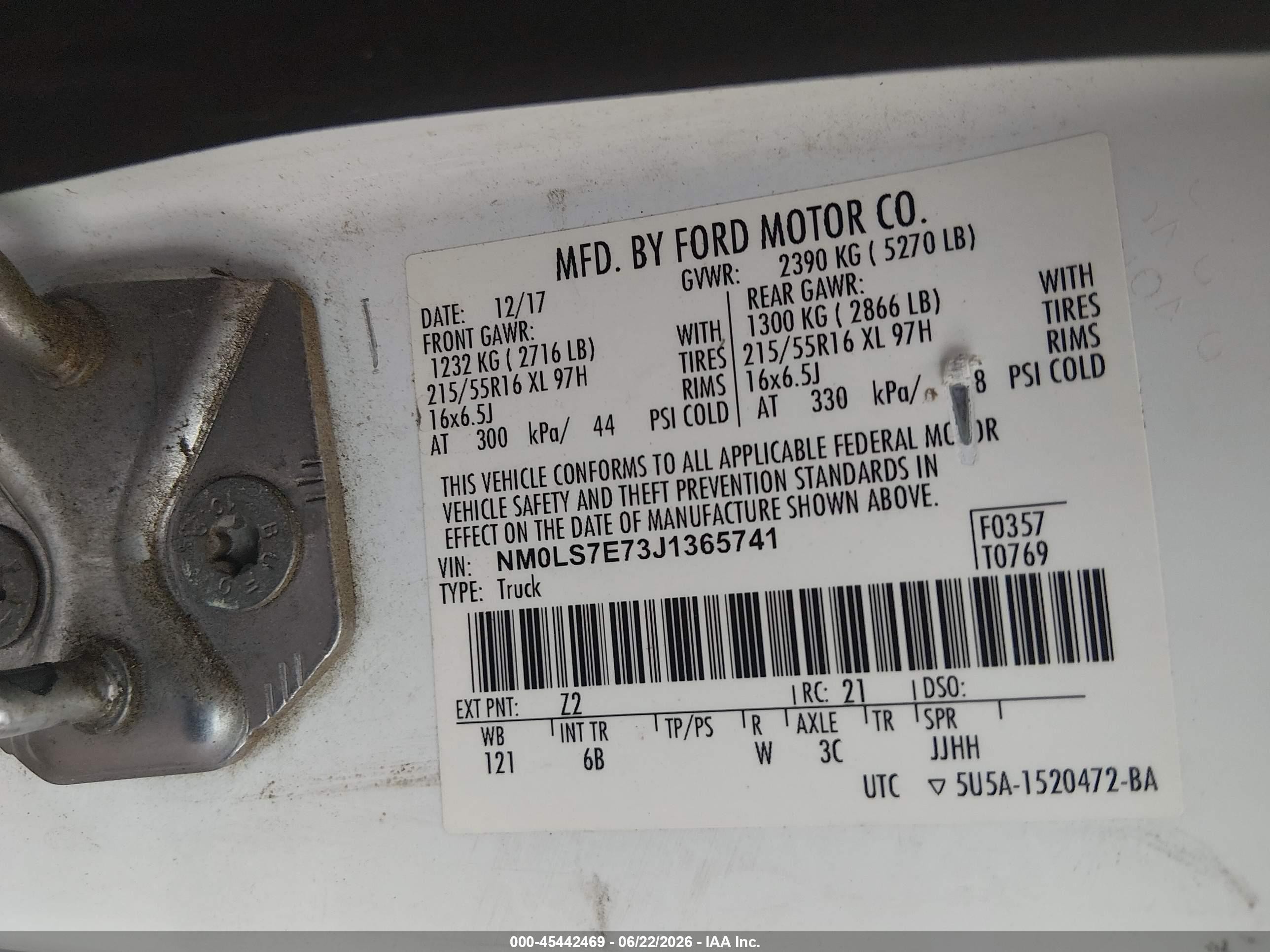 2018 Ford Transit Connect Xl White vin: NM0LS7E73J1365741