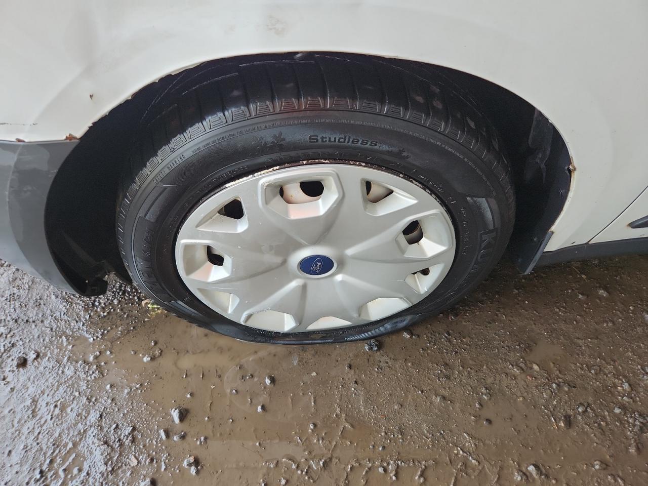 2014 Ford Transit Connect Xl White vin: NM0LS7E75E1143739 Damage: Left Front Wheel Cover, Curb Rash, 6 To 7 Inches