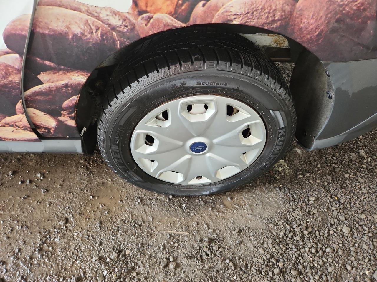 2014 Ford Transit Connect Xl White vin: NM0LS7E75E1143739 Damage: Left Rear Wheel Cover, Curb Rash, 3 To 4 Inches