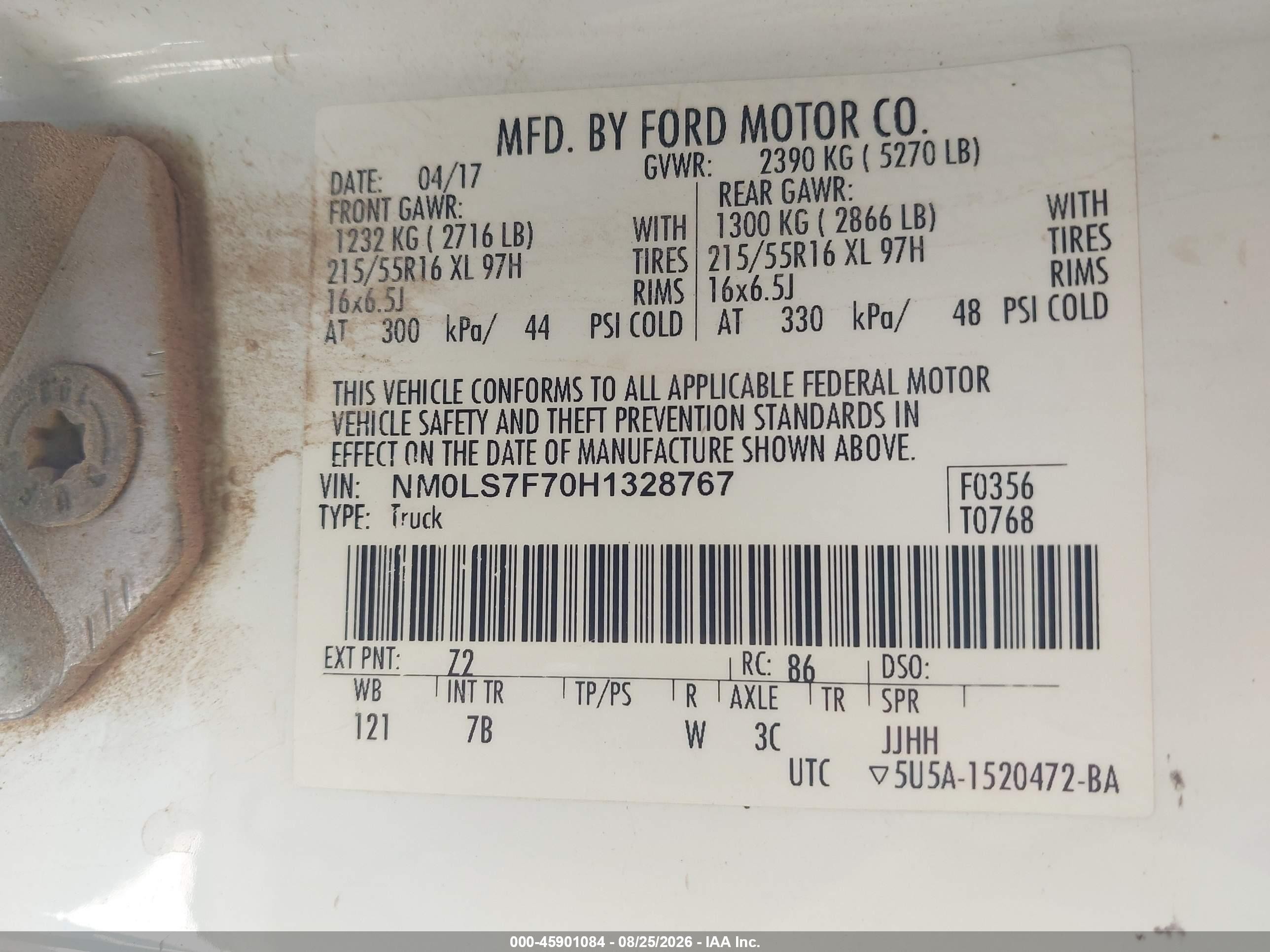 2017 Ford Transit Connect Xlt Белый vin: NM0LS7F70H1328767