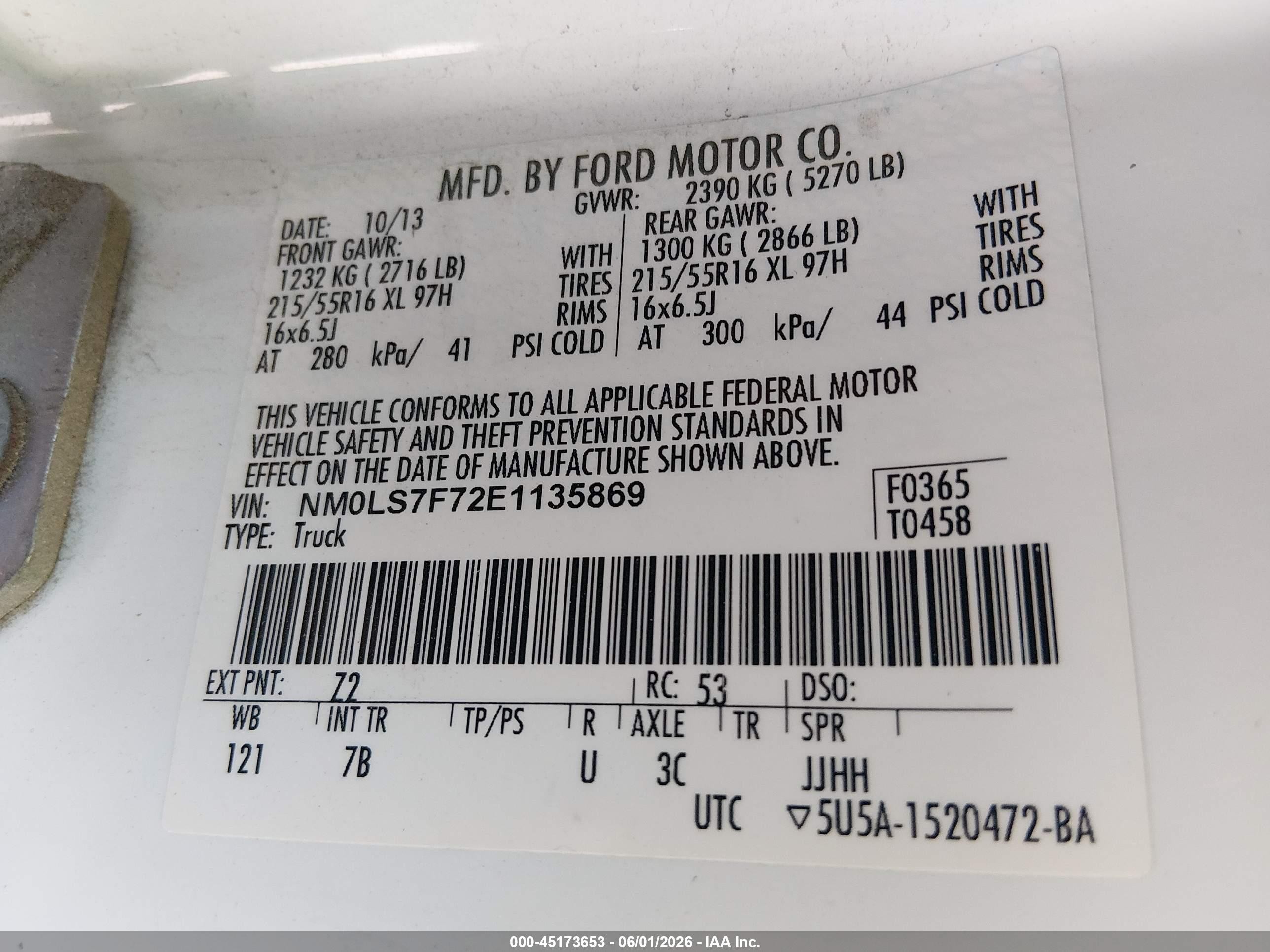 2014 Ford Transit Connect Xlt White vin: NM0LS7F72E1135869