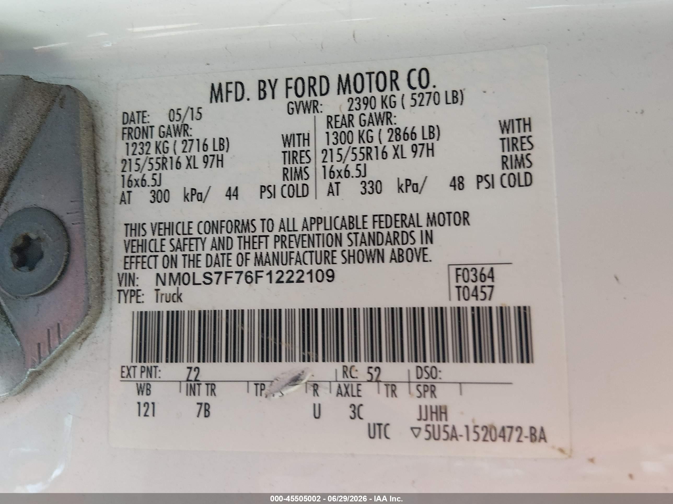 2015 Ford Transit Connect Xlt White vin: NM0LS7F76F1222109