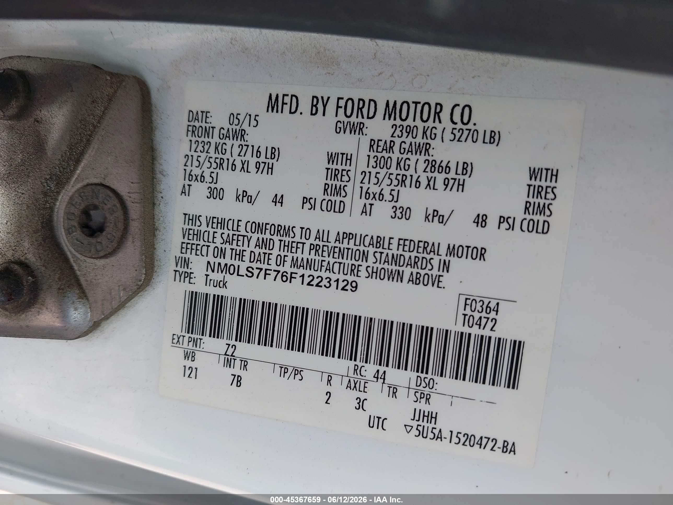 2015 Ford Transit Connect Xlt Белый vin: NM0LS7F76F1223129