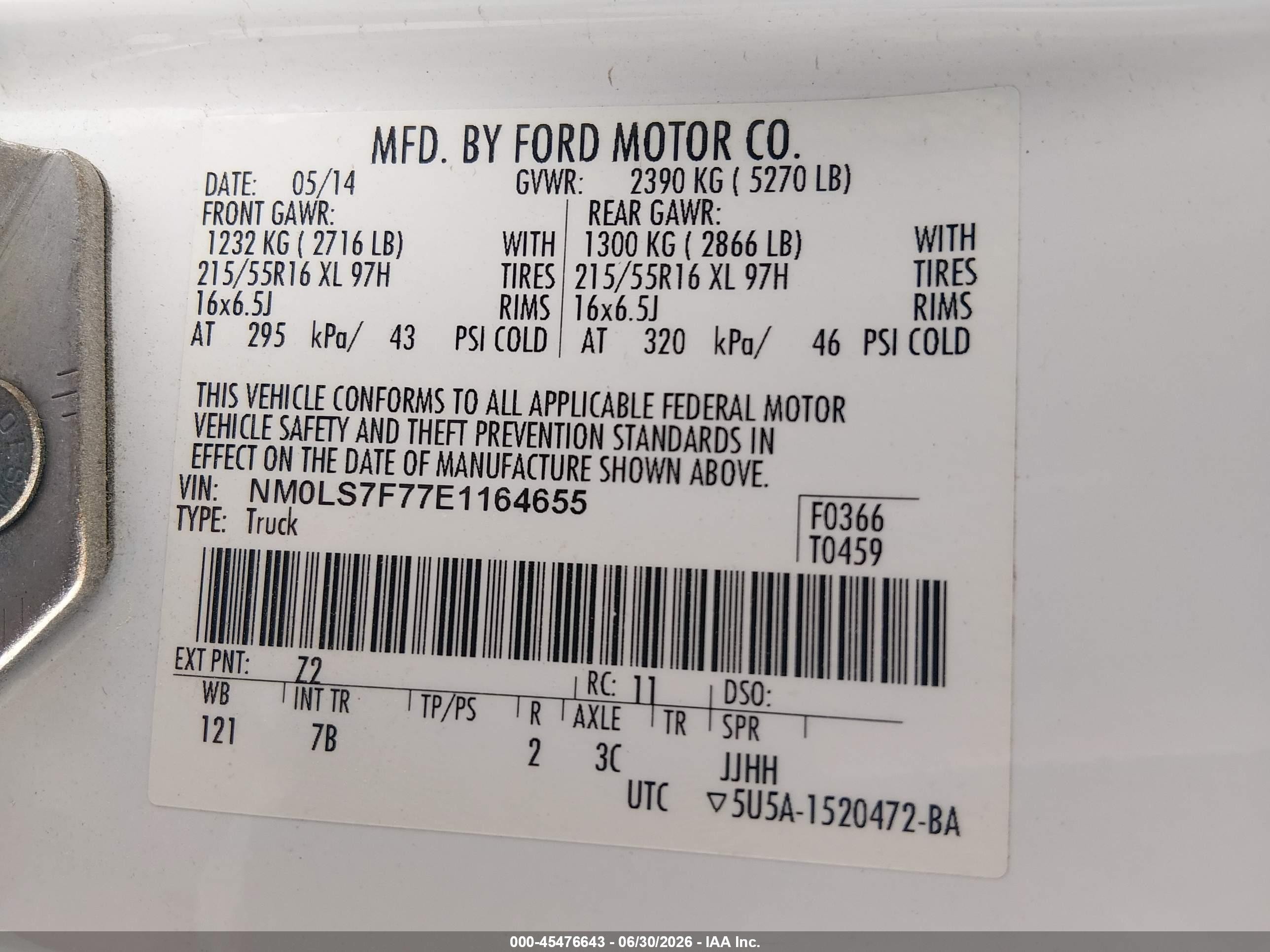 2014 Ford Transit Connect Xlt White vin: NM0LS7F77E1164655