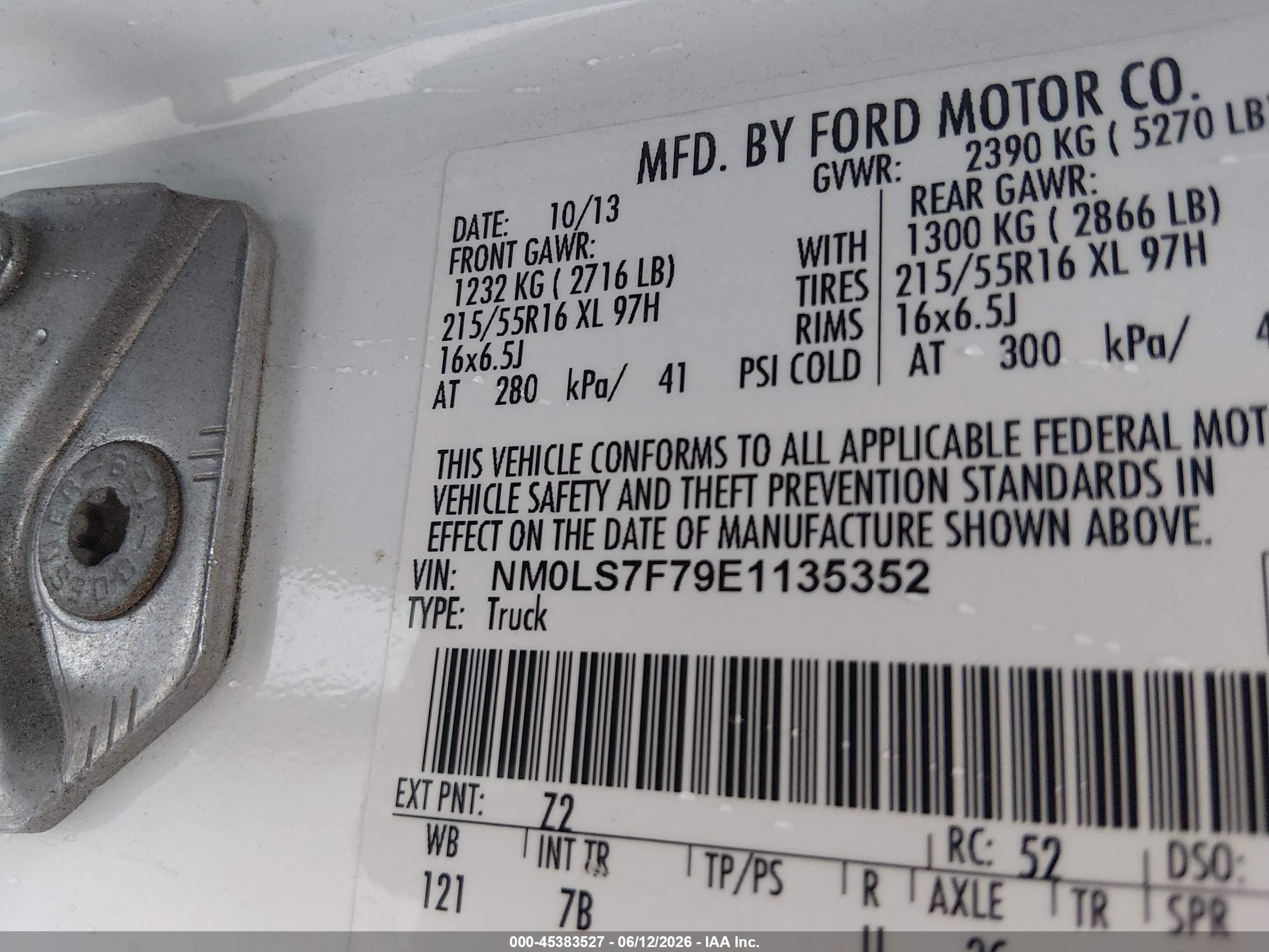 2014 Ford Transit Connect Xlt White vin: NM0LS7F79E1135352
