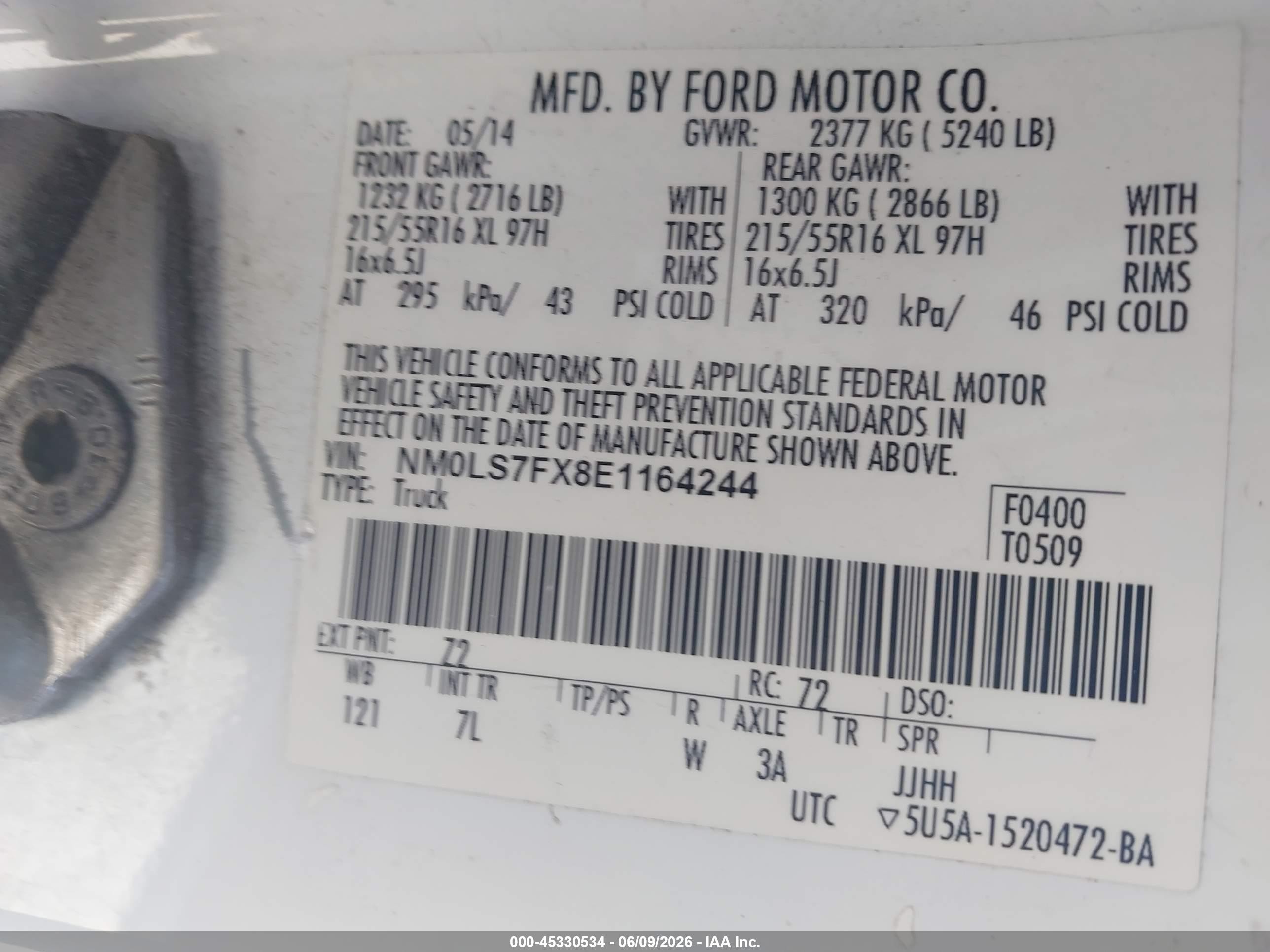 2014 Ford Transit Connect Xlt White vin: NM0LS7FX8E1164244