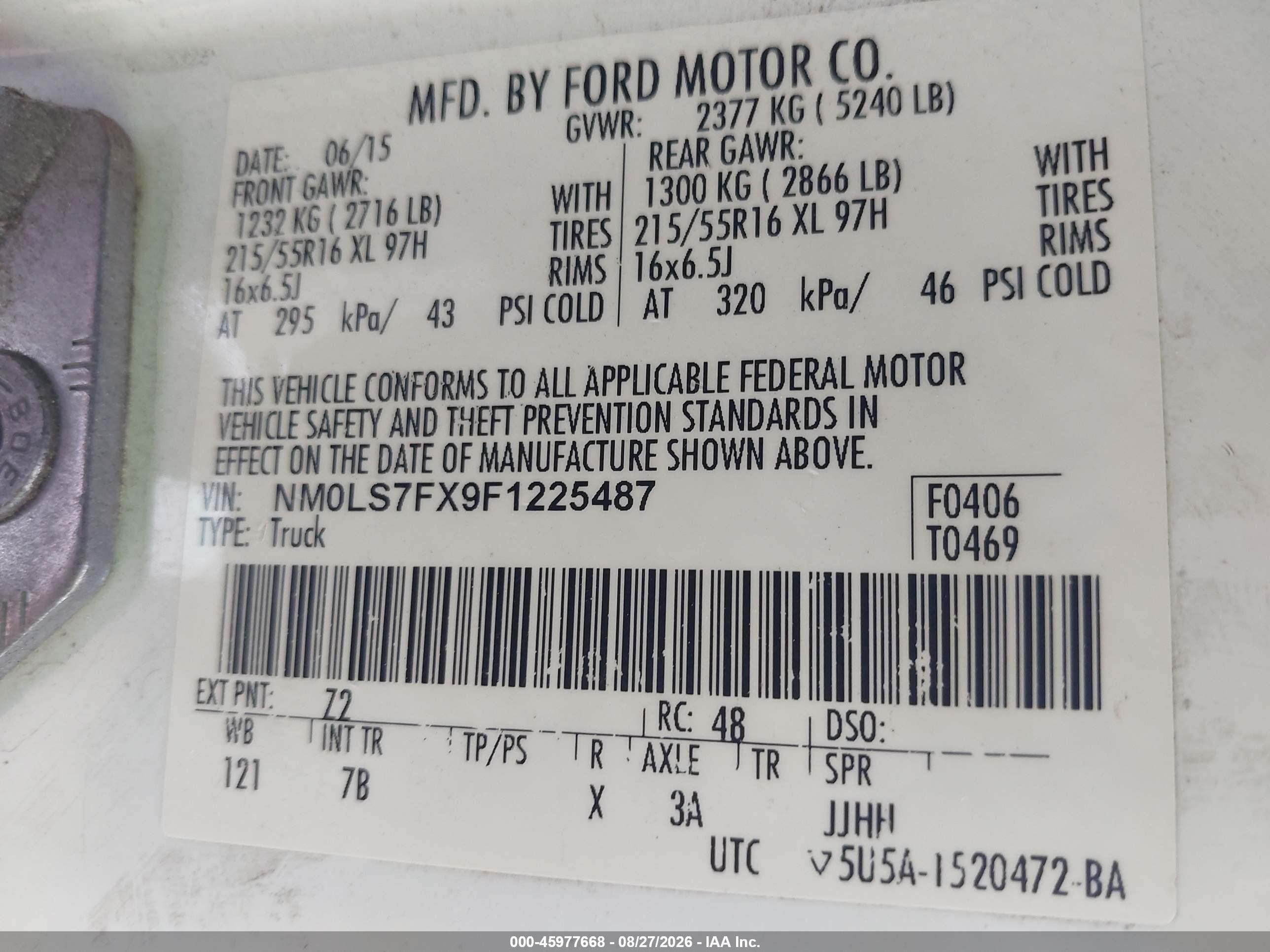 2015 Ford Transit Connect Xlt White vin: NM0LS7FX9F1225487