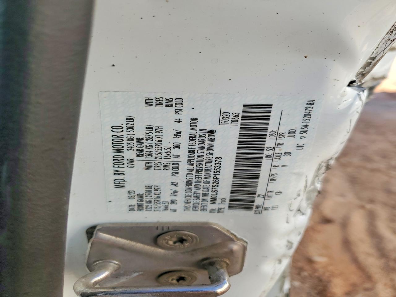 2023 Ford Transit Connect Xl White vin: NM0LS7S26P1553378