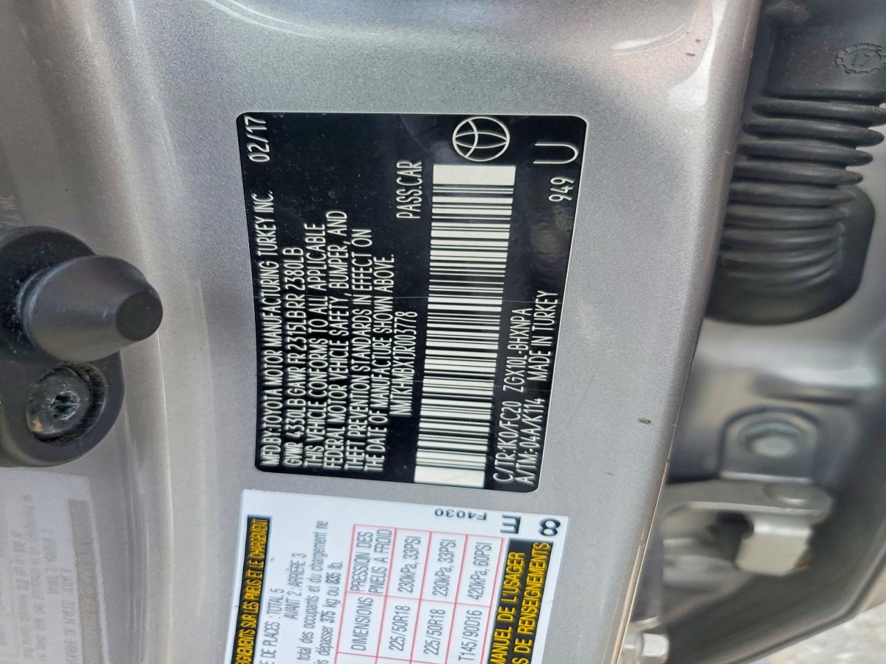 2018 Toyota C-hr Xle Premium Gray vin: NMTKHMBX1JR003778