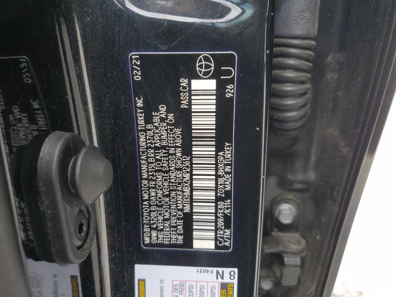 2021 Toyota C-hr Xle Black vin: NMTKHMBX2MR123612