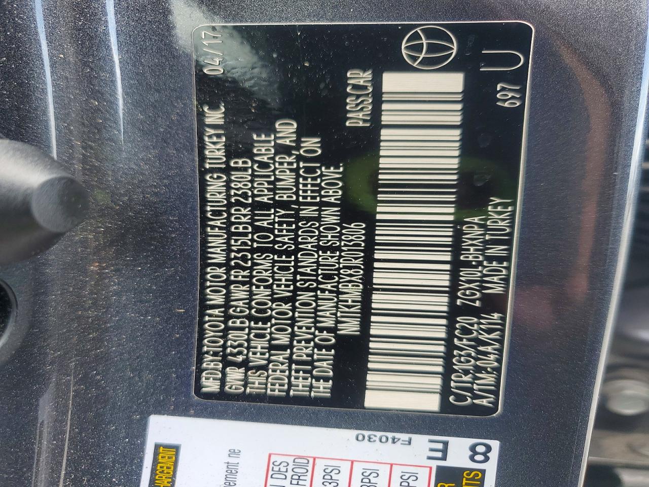 2018 Toyota C-hr Xle Premium Угольный vin: NMTKHMBX8JR013806