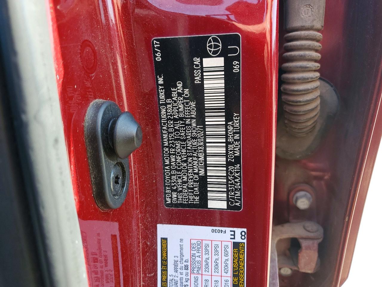 2018 Toyota C-hr Xle Premium Red vin: NMTKHMBX8JR020271
