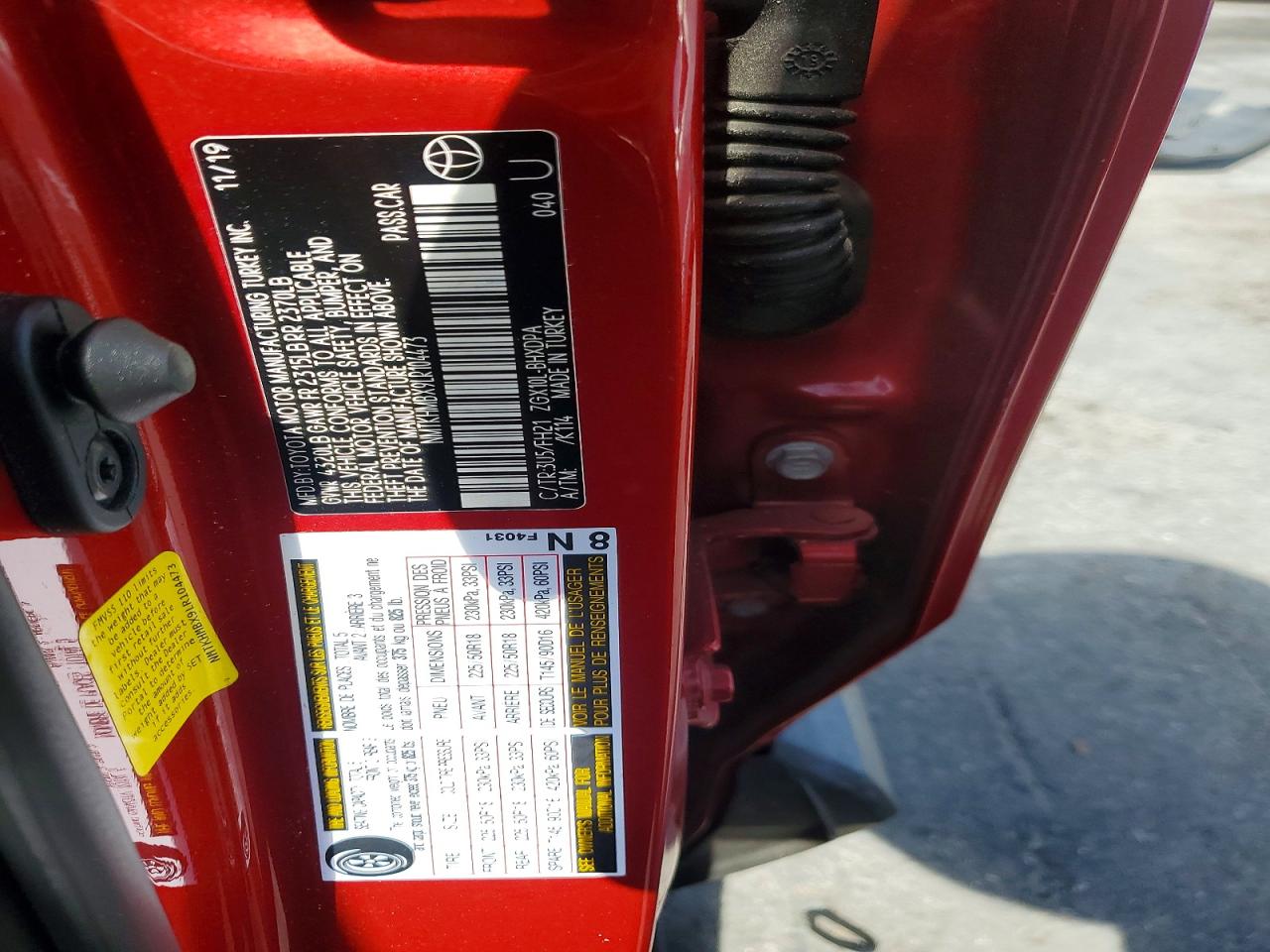 2020 Toyota C-hr Le Red vin: NMTKHMBX9LR104473