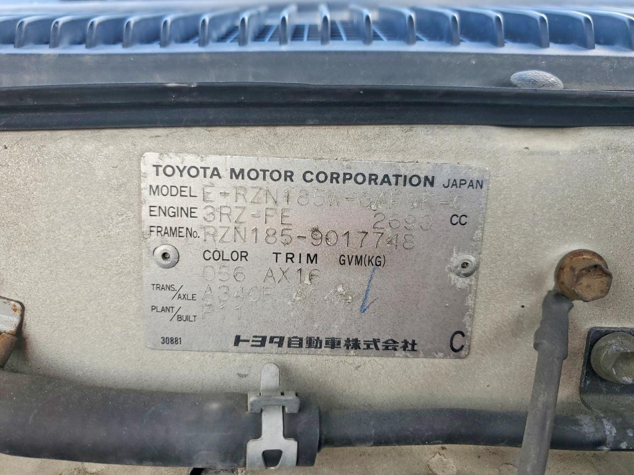 1998 Toyt Hiliux Blue vin: RZN1859017748