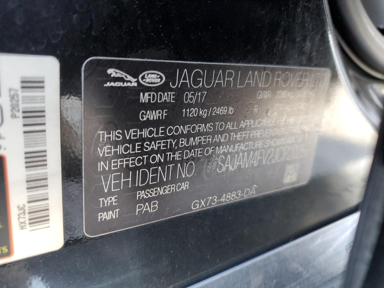 2018 Jaguar Xe S Черный vin: SAJAM4FV2JCP20257