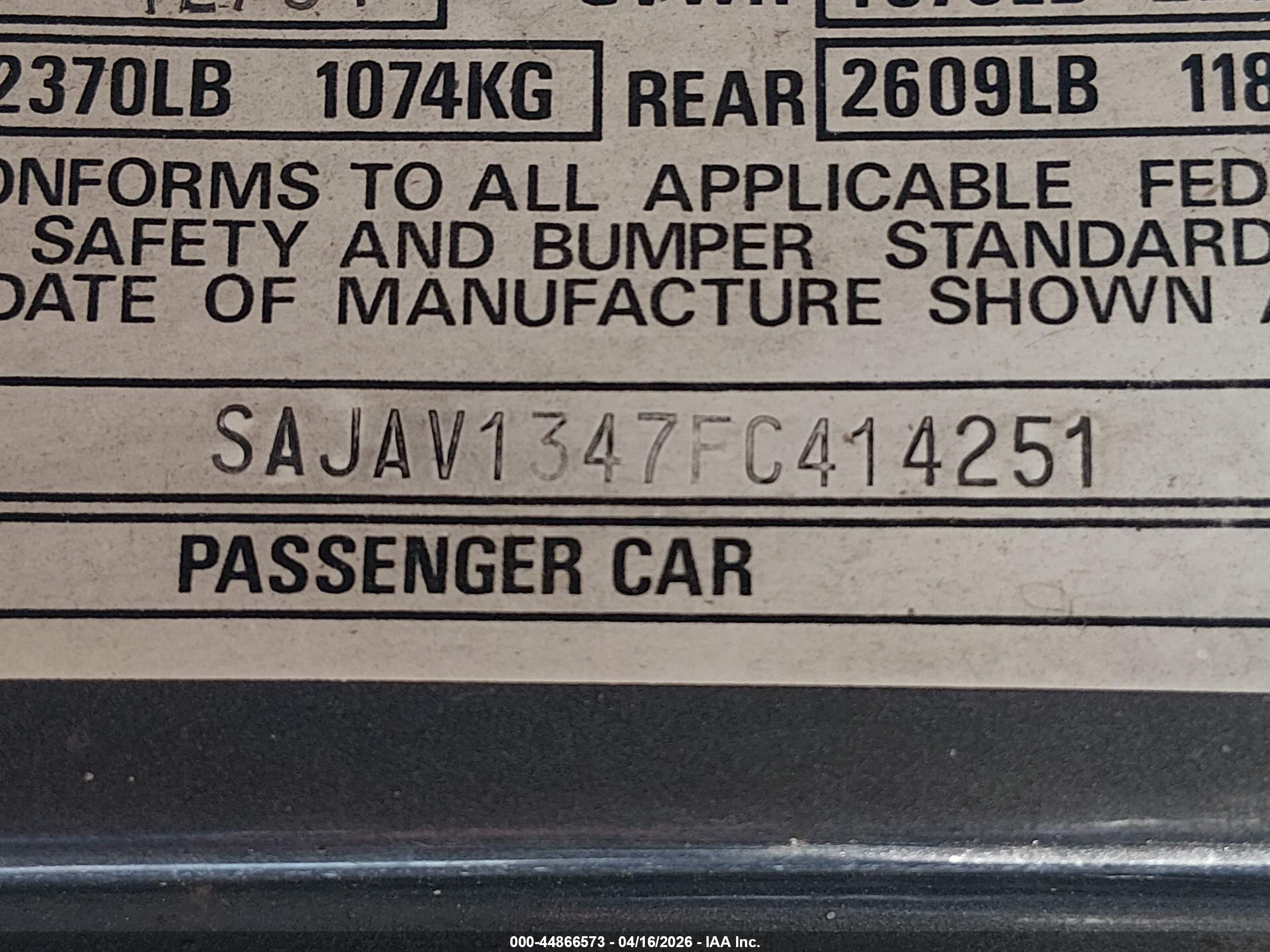 1985 Jaguar Xj6   Gray vin: SAJAV1347FC414251