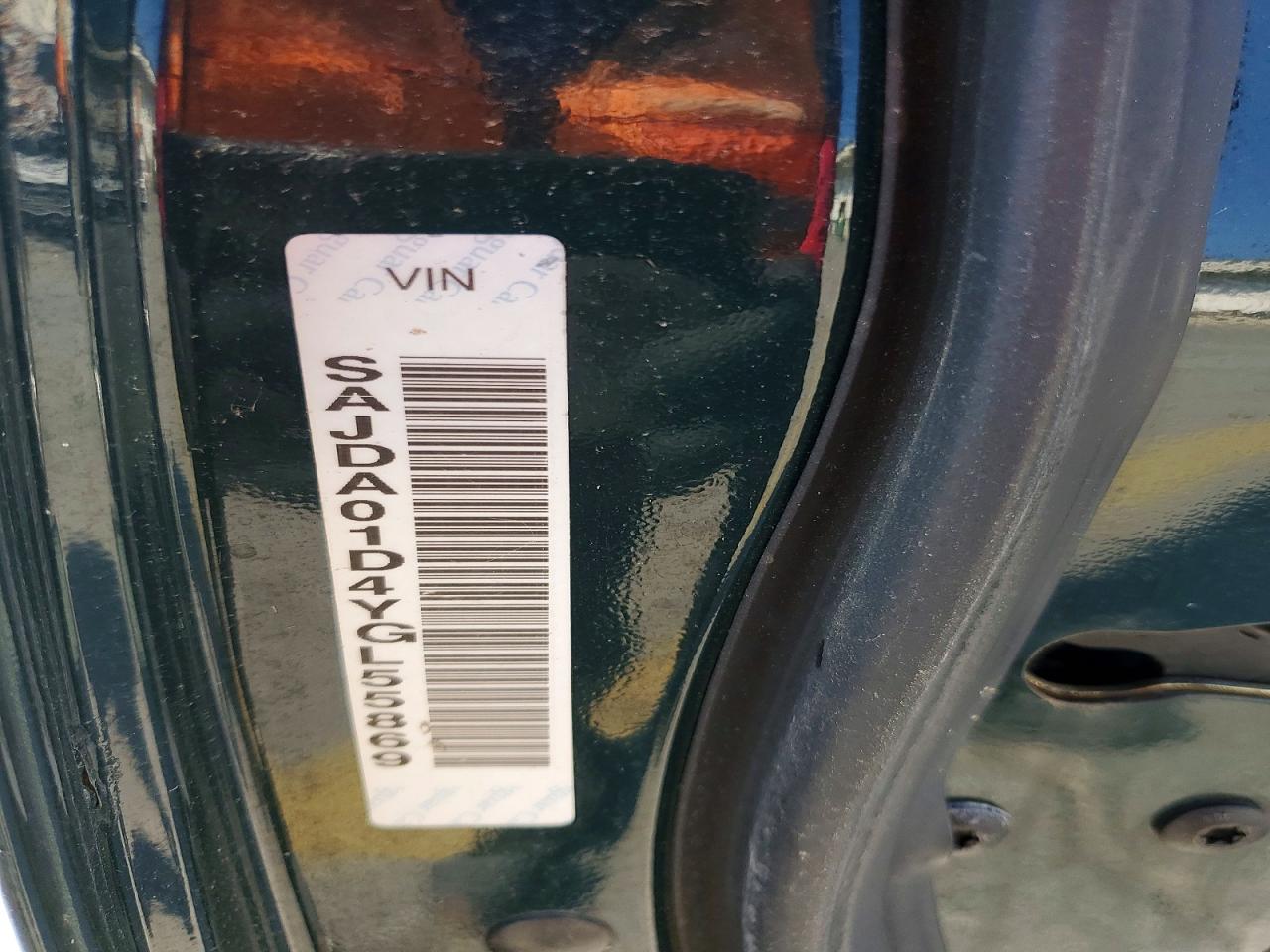 2000 Jaguar S-type Зеленый vin: SAJDA01D4YGL55869