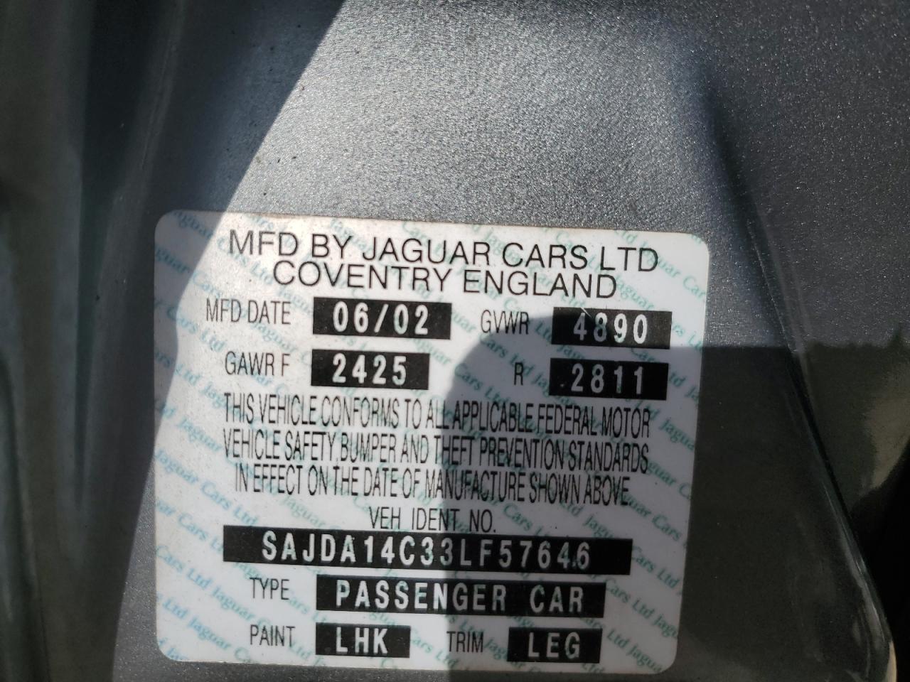2003 Jaguar Xj8 Gray vin: SAJDA14C33LF57646