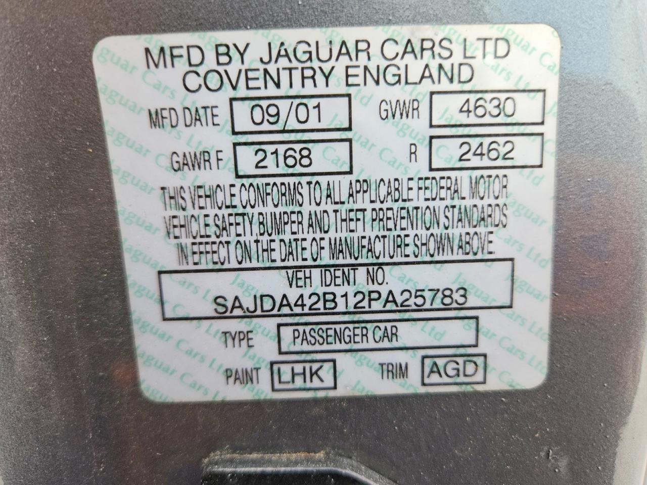 2002 Jaguar Xkr Серый vin: SAJDA42B12PA25783