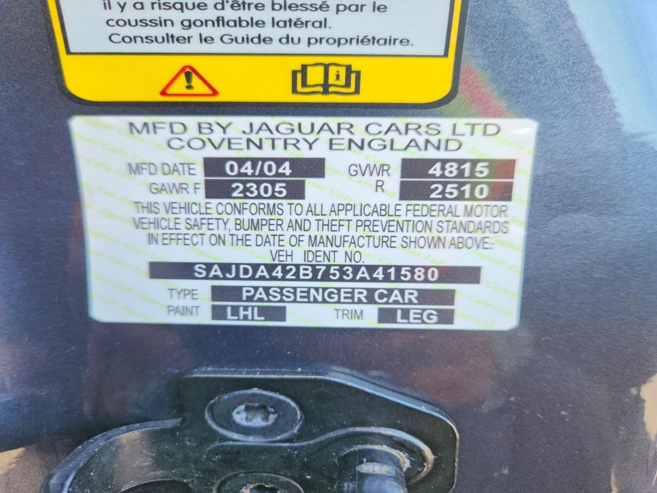 2005 Jaguar Xkr Серый vin: SAJDA42B753A41580