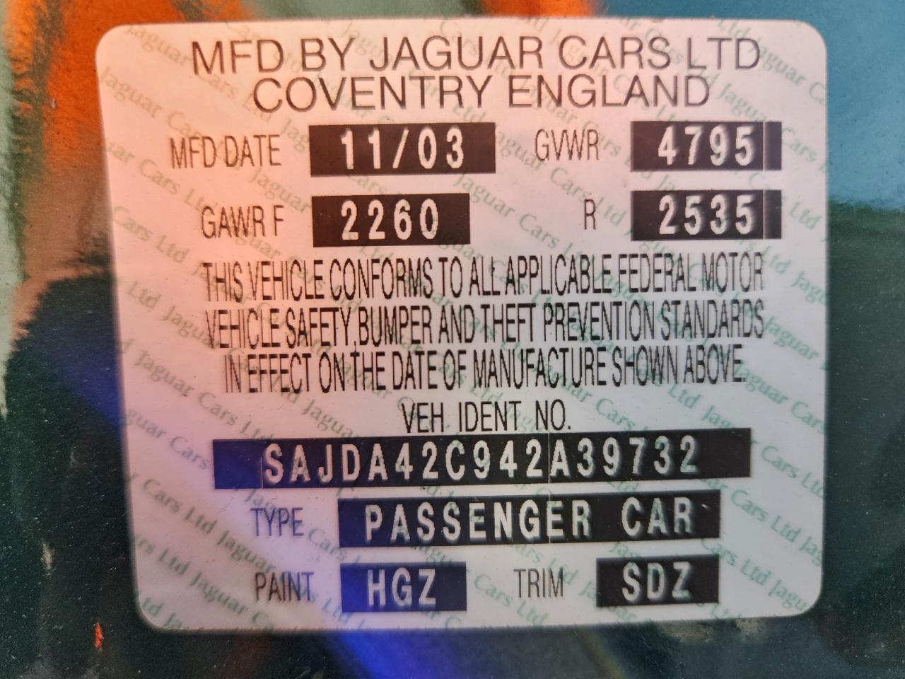 2004 Jaguar Xk8 Green vin: SAJDA42C942A39732