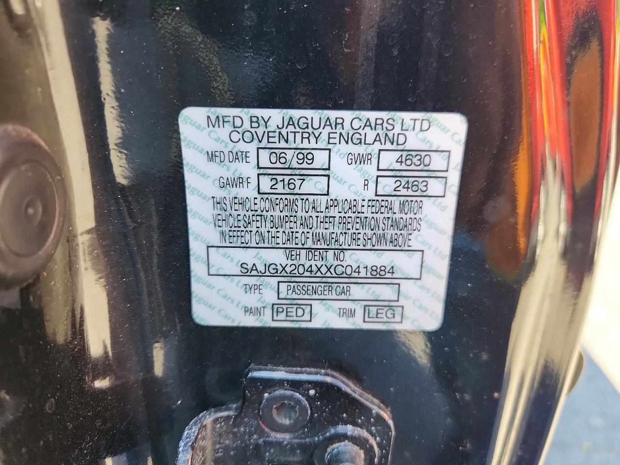 1999 Jaguar Xk8 Черный vin: SAJGX204XXC041884