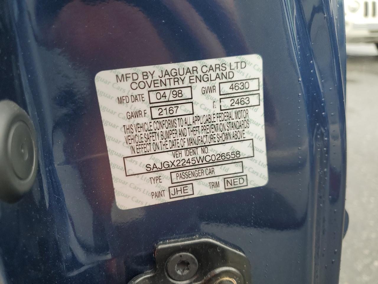 1998 Jaguar Xk8 Blue vin: SAJGX2245WC026558