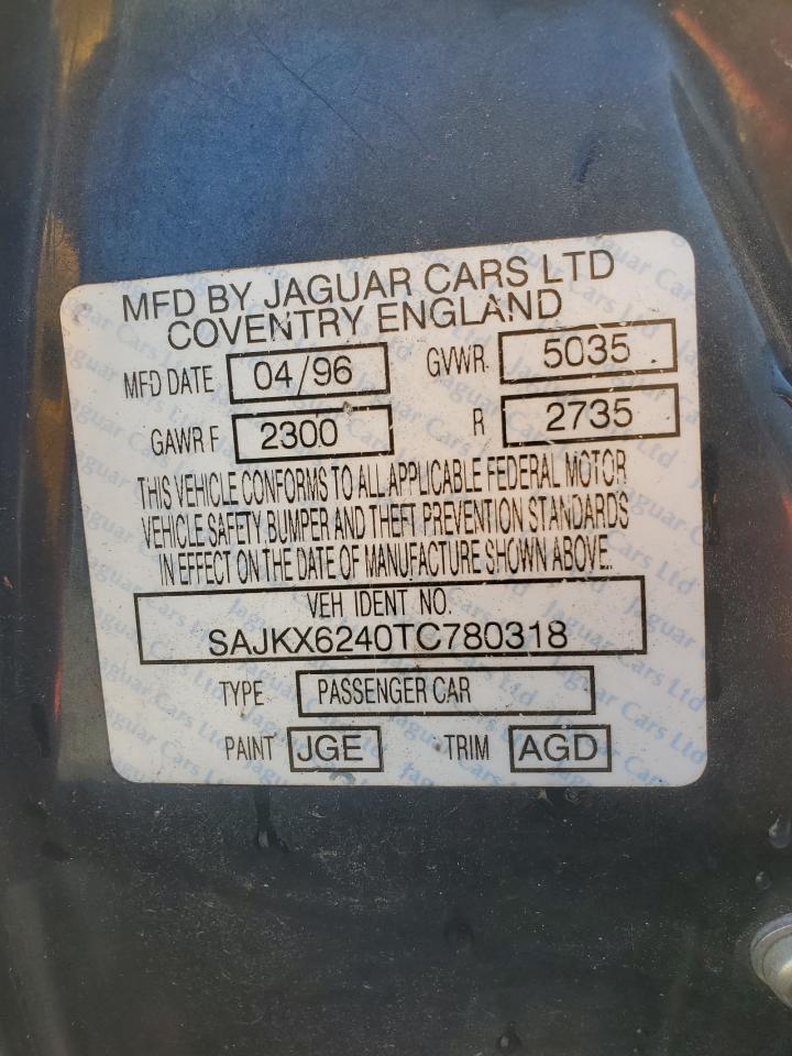 1996 Jaguar Vandenplas Blue vin: SAJKX6240TC780318
