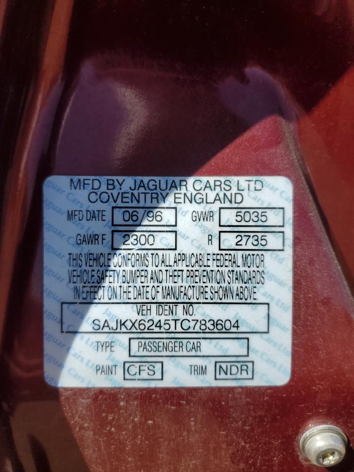1996 Jaguar Vandenplas Red vin: SAJKX6245TC783604