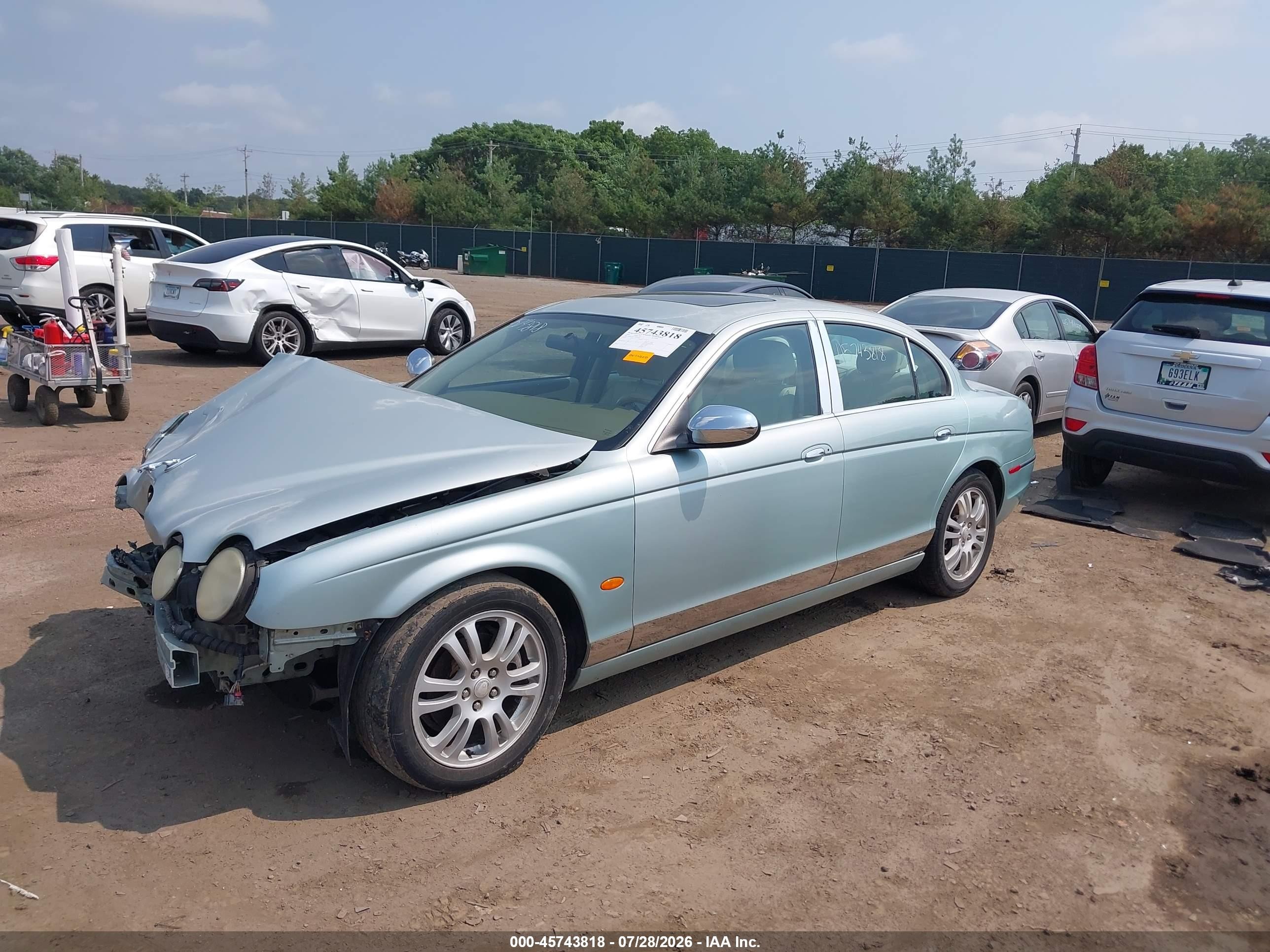 2005 Jaguar S-type 3.0l V6 Light Blue vin: SAJWA01T15FN19046