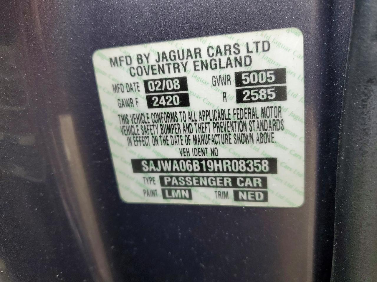2009 Jaguar Xf Premium Luxury Gray vin: SAJWA06B19HR08358