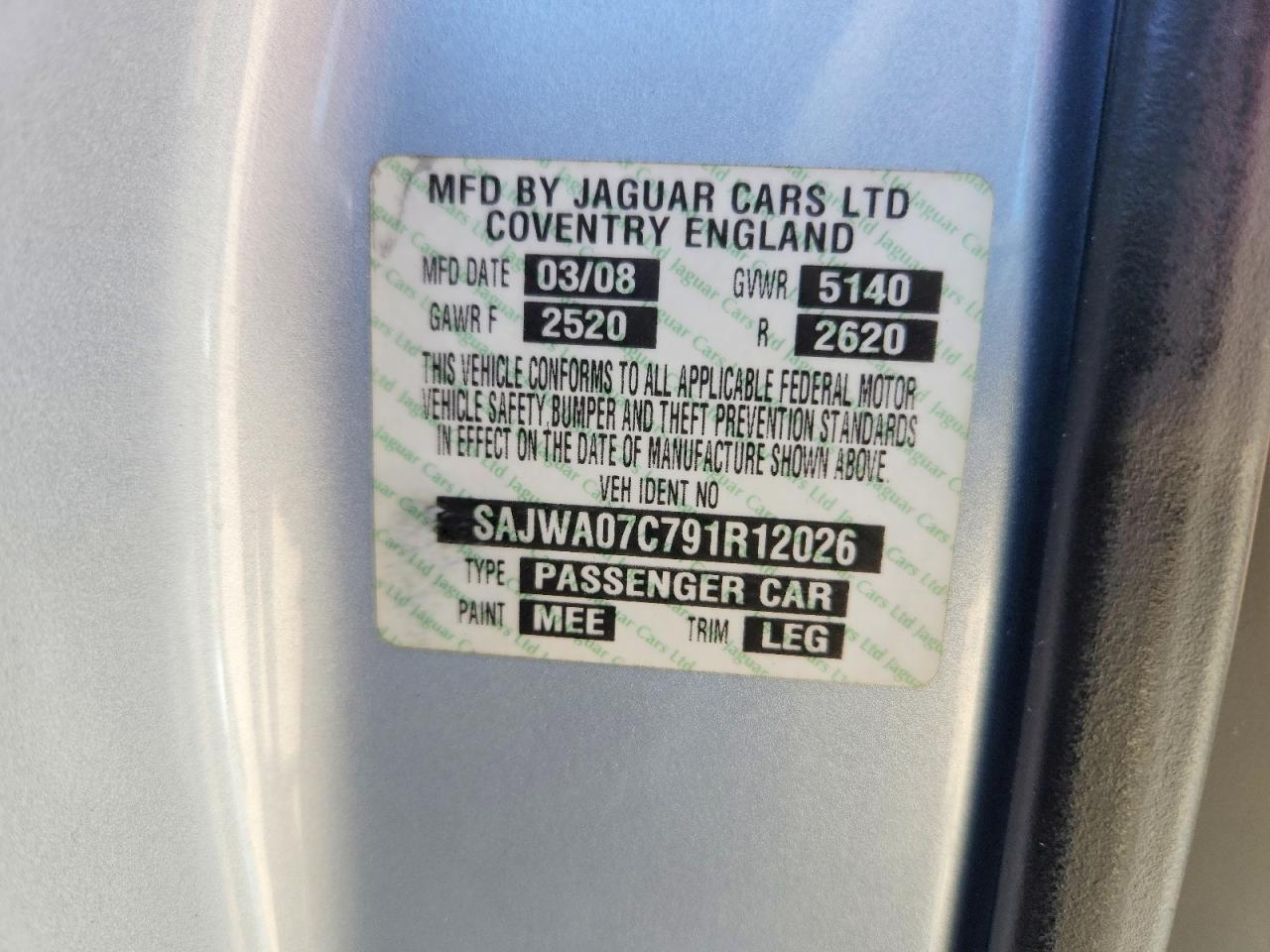 2009 Jaguar Xf Supercharged Silver vin: SAJWA07C791R12026