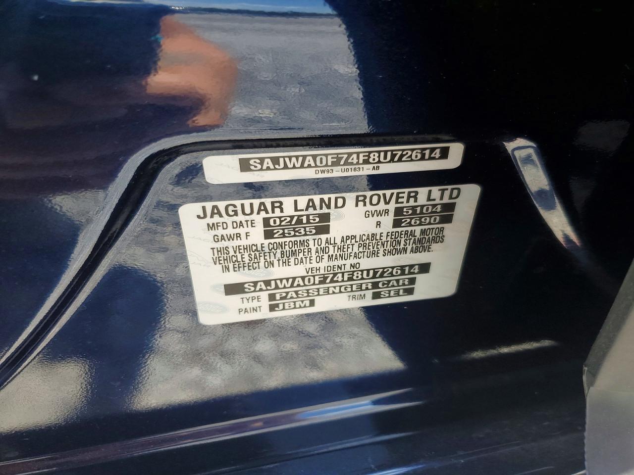 2015 Jaguar Xf 3.0 Sport Синий vin: SAJWA0F74F8U72614