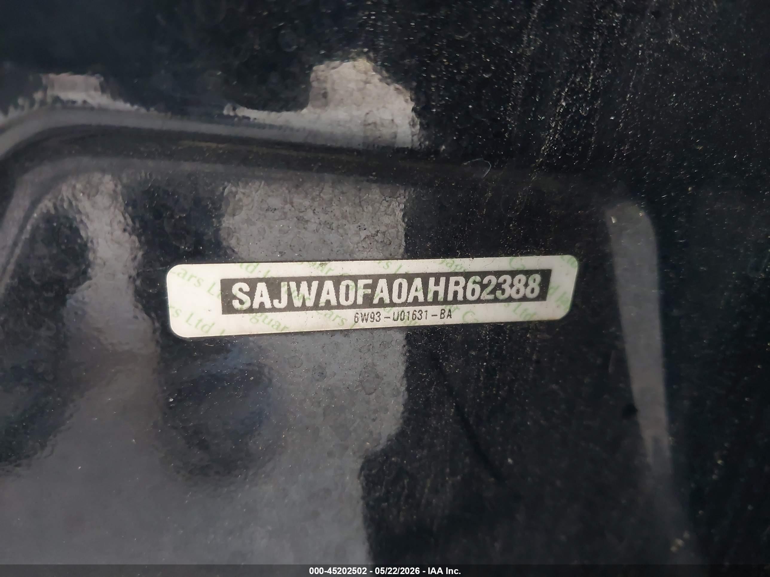 2010 Jaguar Xf   Black vin: SAJWA0FA0AHR62388