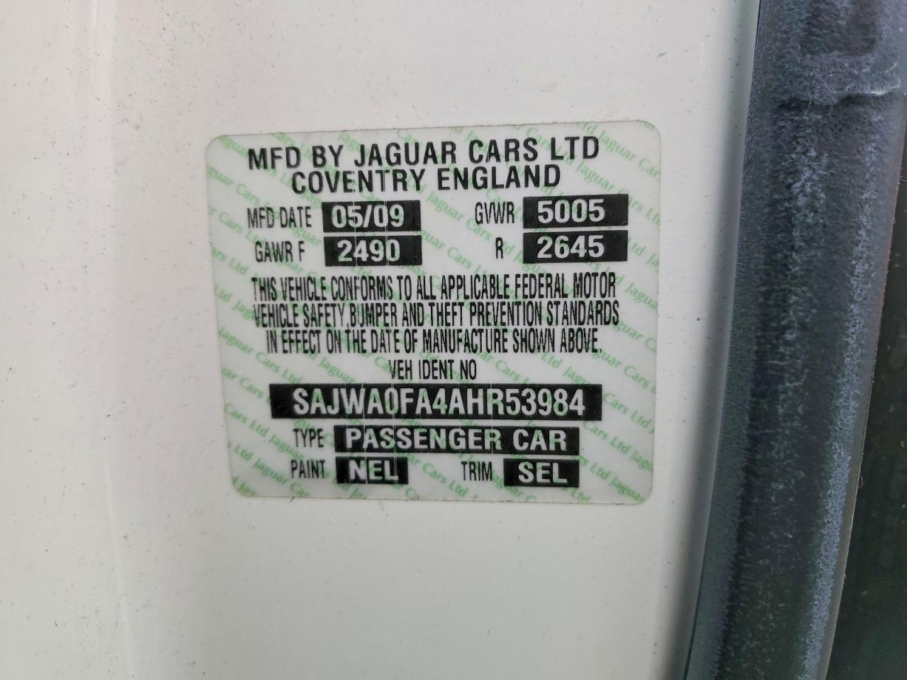2010 Jaguar Xf Luxury Белый vin: SAJWA0FA4AHR53984