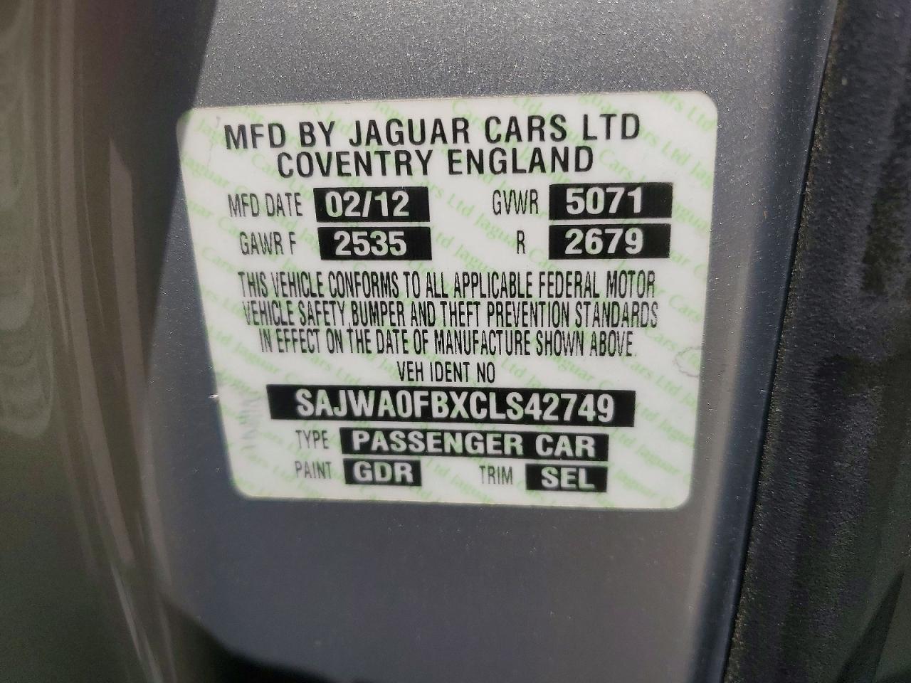 2012 Jaguar Xf Серебряный vin: SAJWA0FBXCLS42749