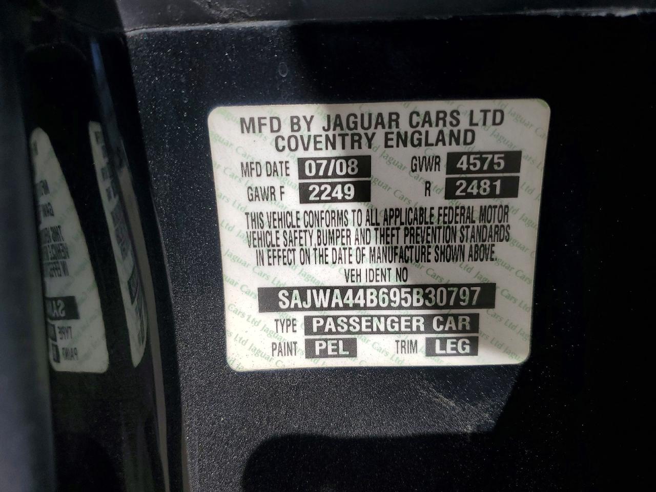 2009 Jaguar Xk Black vin: SAJWA44B695B30797