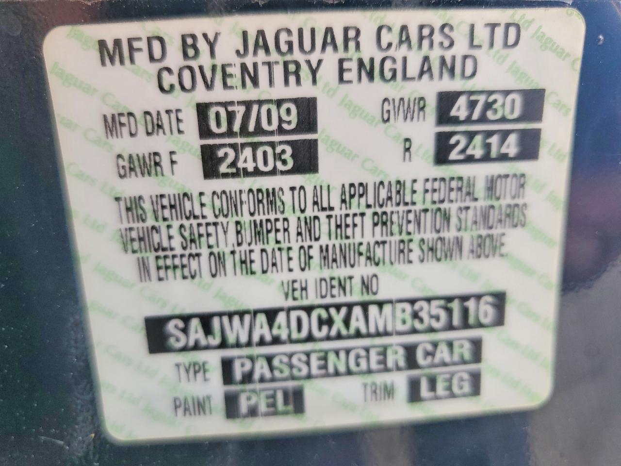 2010 Jaguar Xkr Black vin: SAJWA4DCXAMB35116
