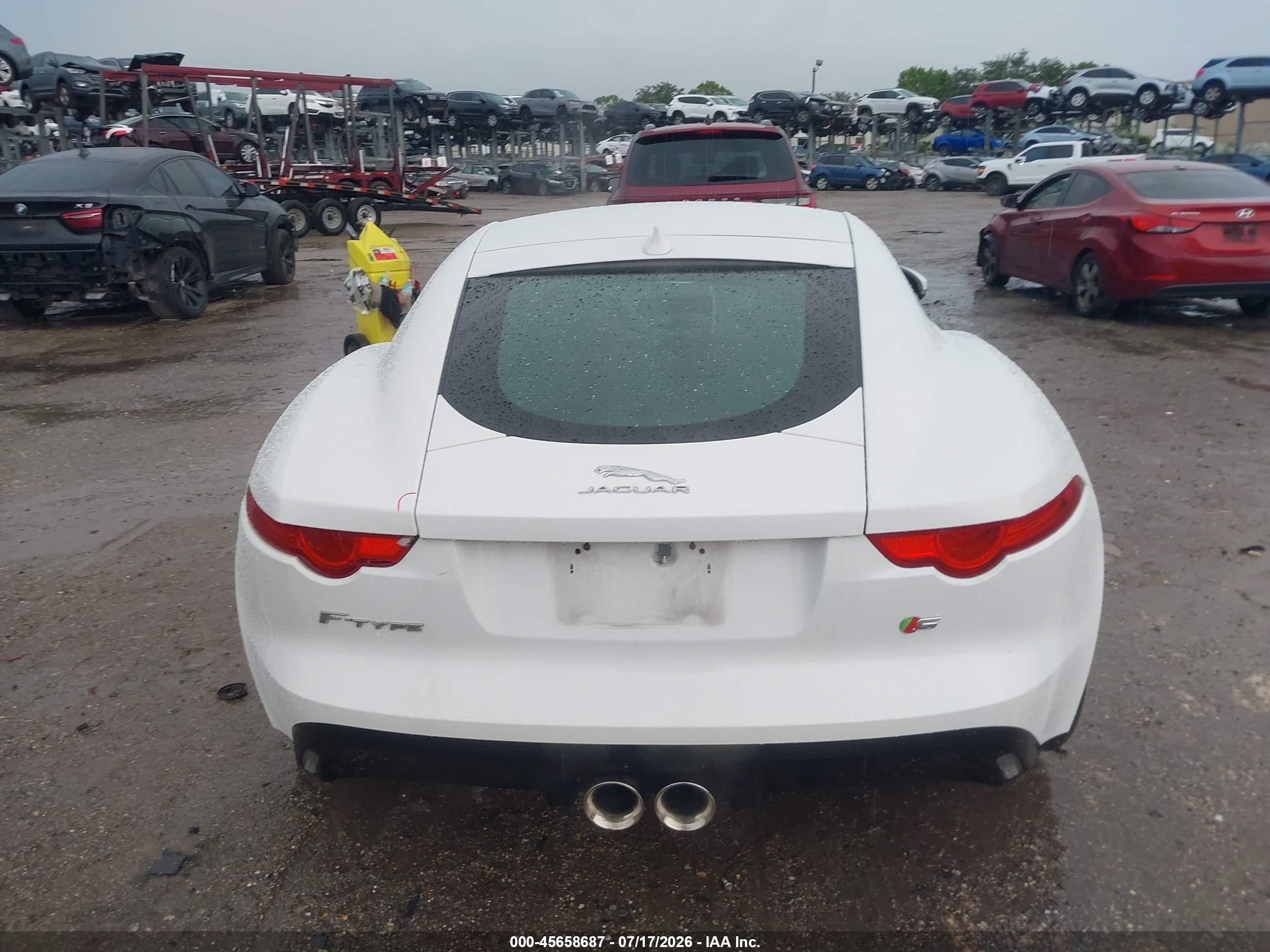 2015 Jaguar F-type S White vin: SAJWA6BU4F8K18545