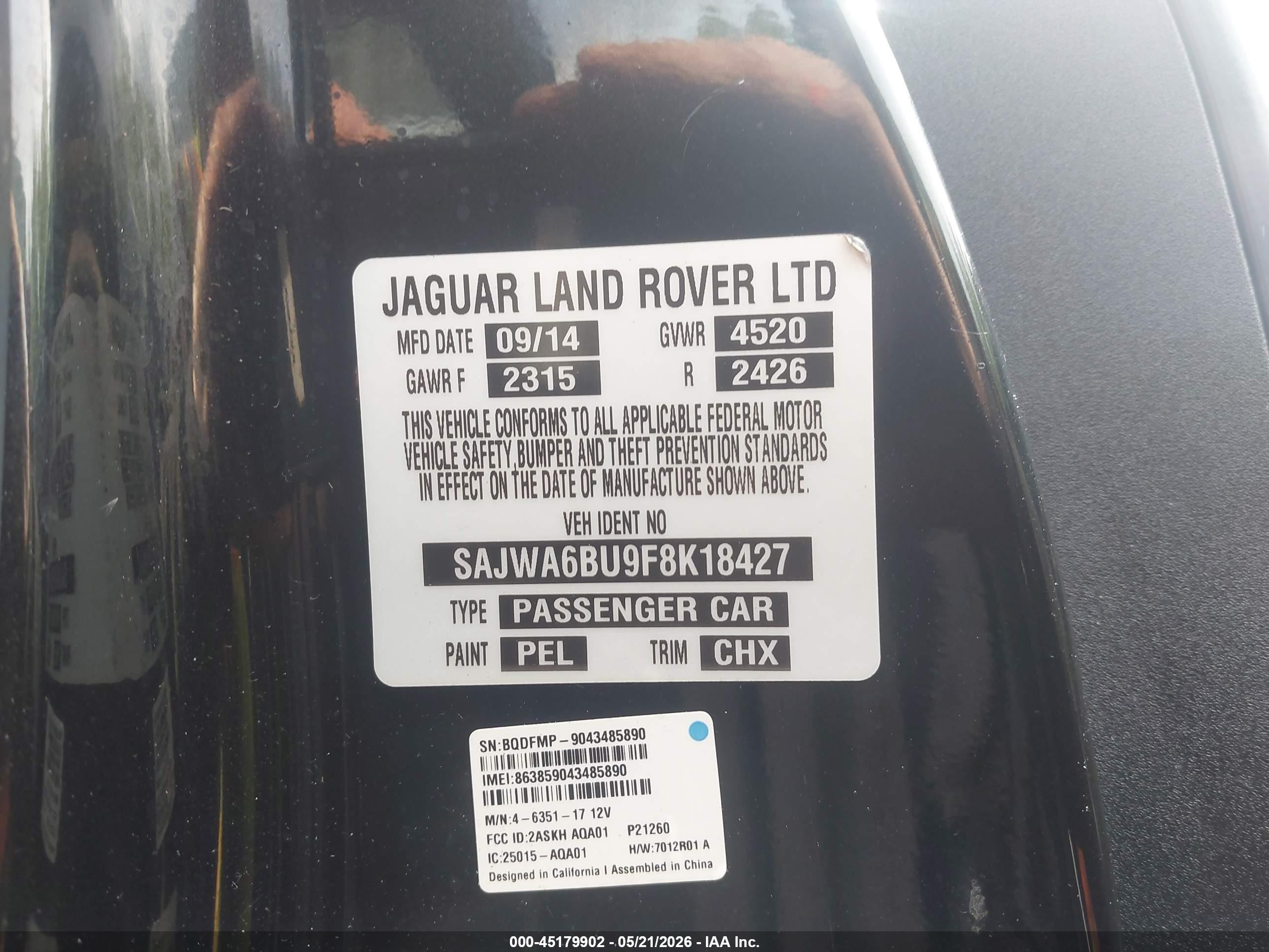 2015 Jaguar F-type S Black vin: SAJWA6BU9F8K18427