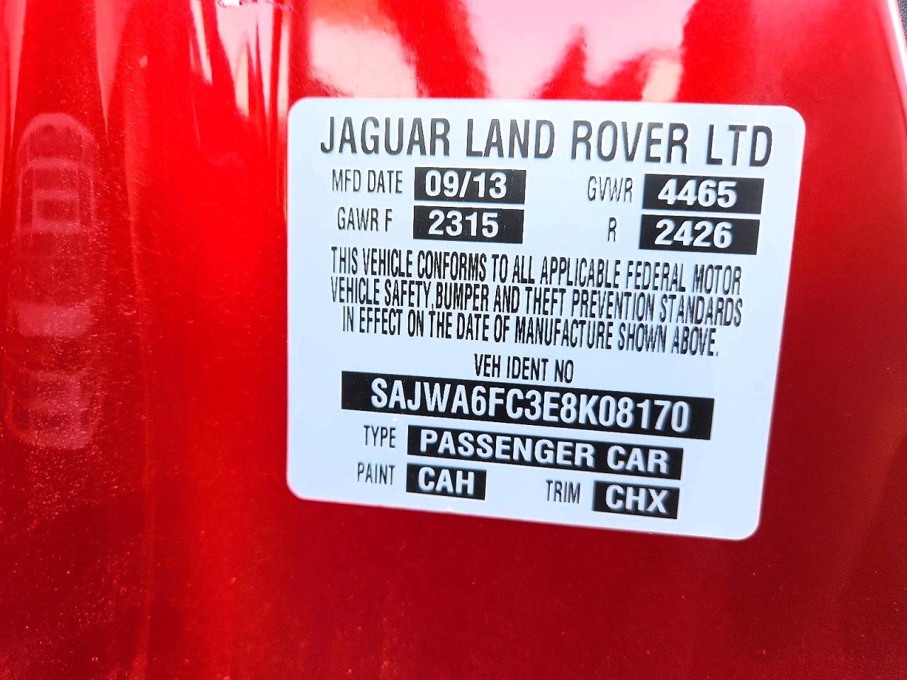 2014 Jaguar F-type S Red vin: SAJWA6FC3E8K08170