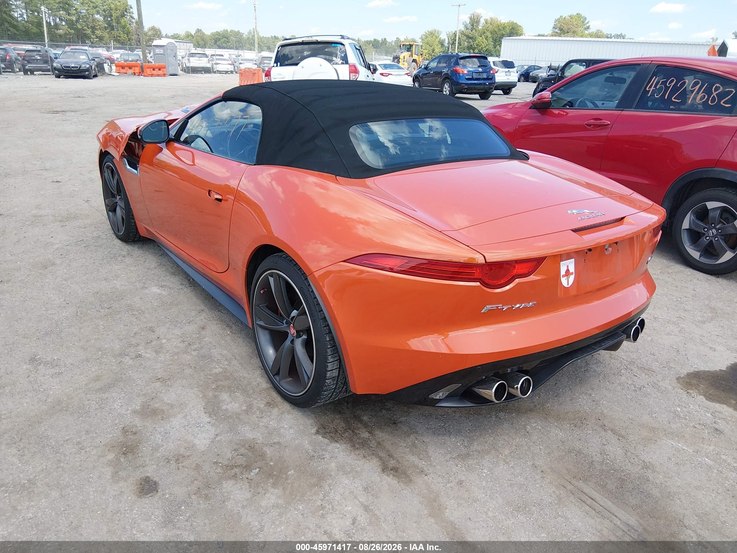 2015 Jaguar F-type V8 S Orange vin: SAJWA6GL3FMK20844