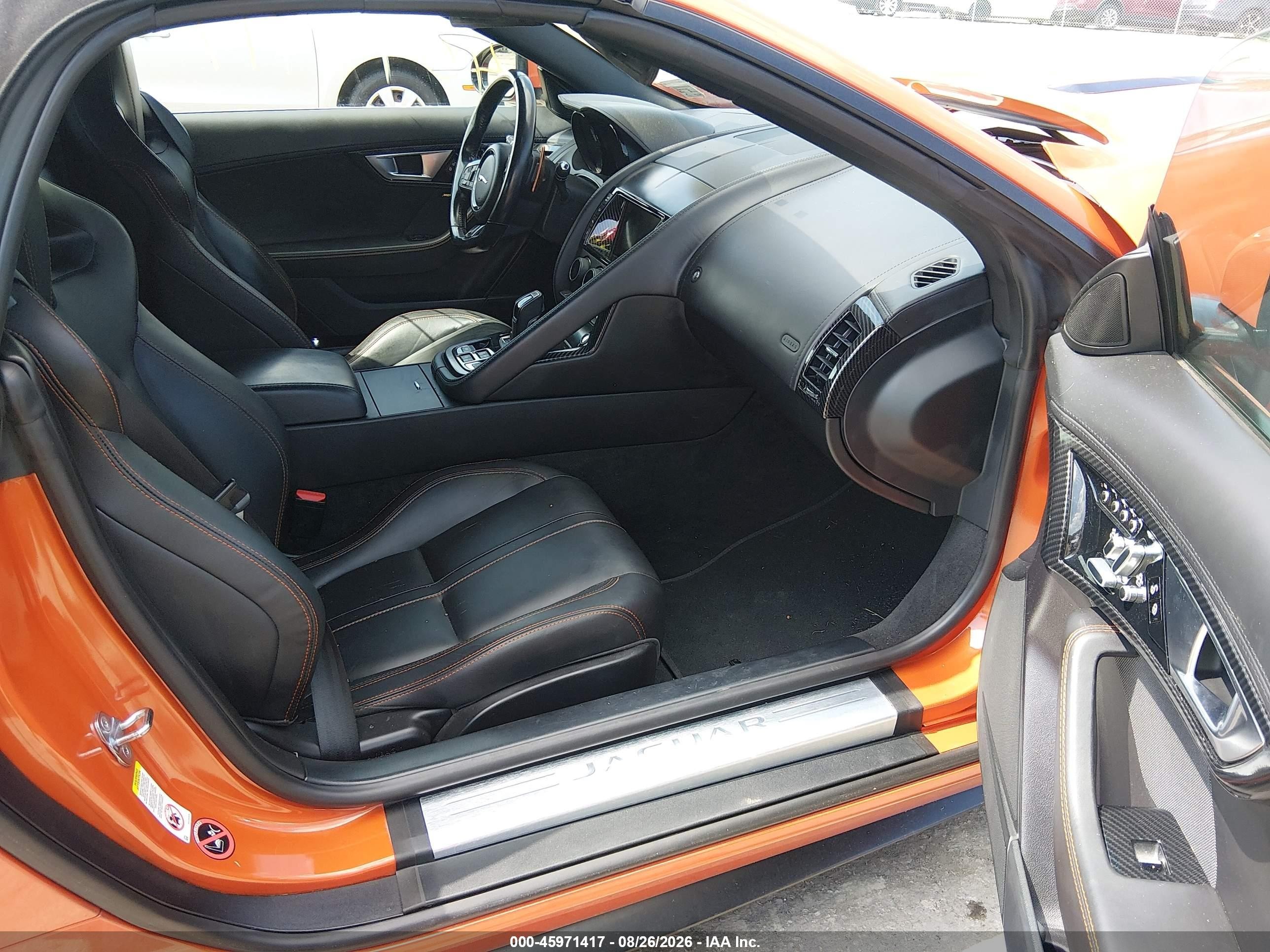2015 Jaguar F-type V8 S Orange vin: SAJWA6GL3FMK20844