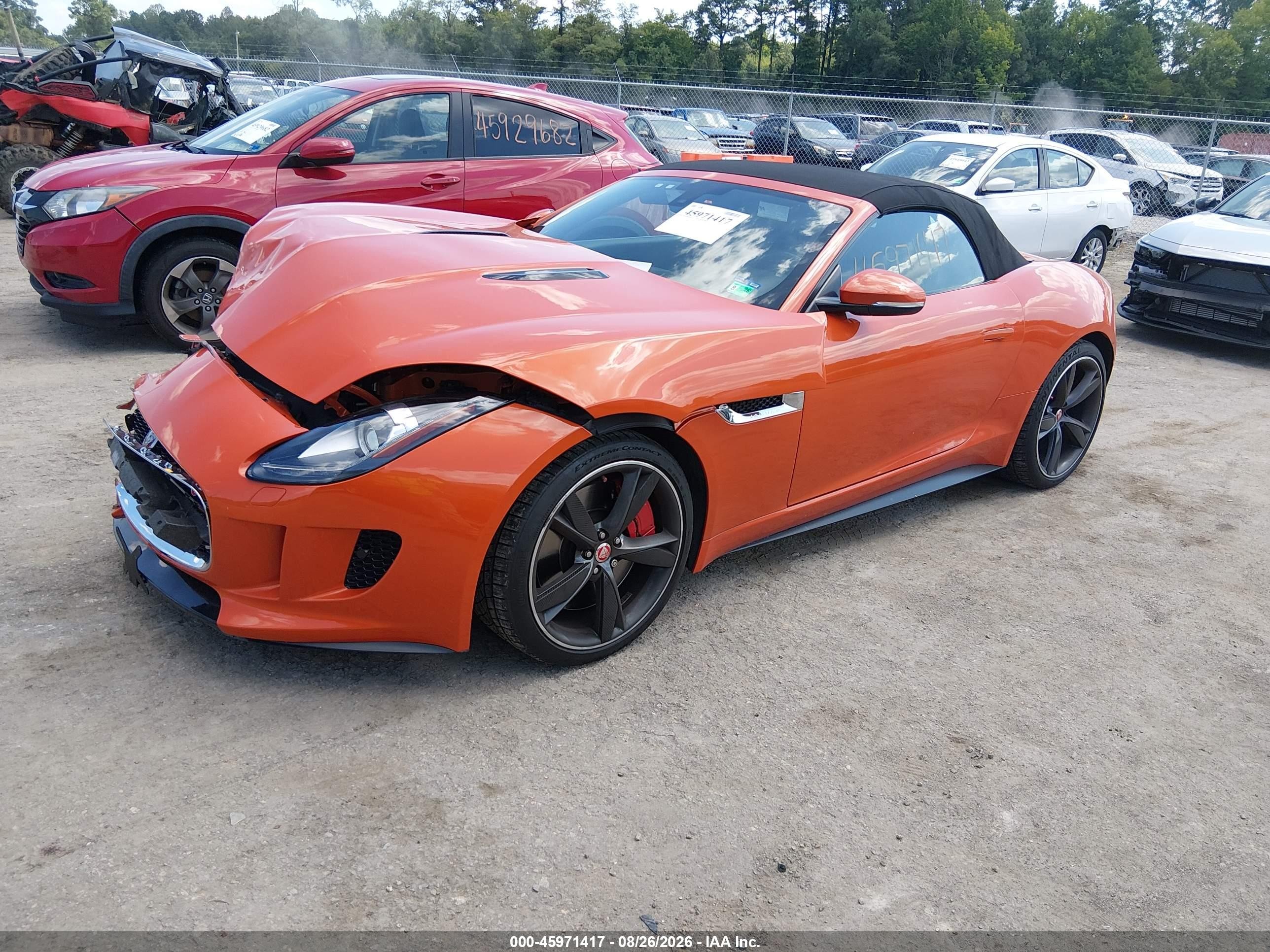 2015 Jaguar F-type V8 S Orange vin: SAJWA6GL3FMK20844