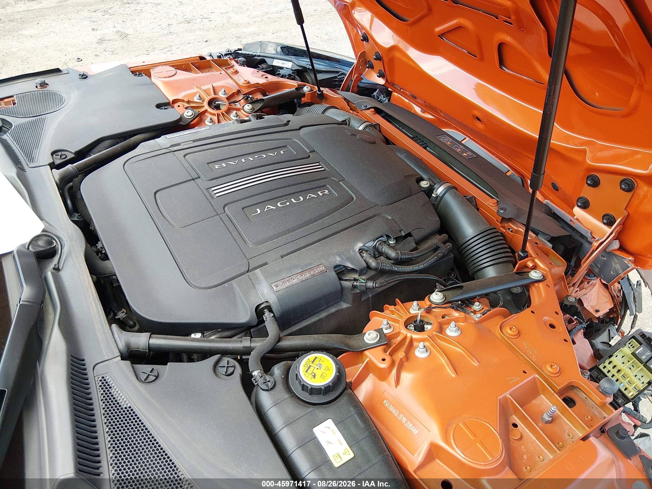 2015 Jaguar F-type V8 S Orange vin: SAJWA6GL3FMK20844