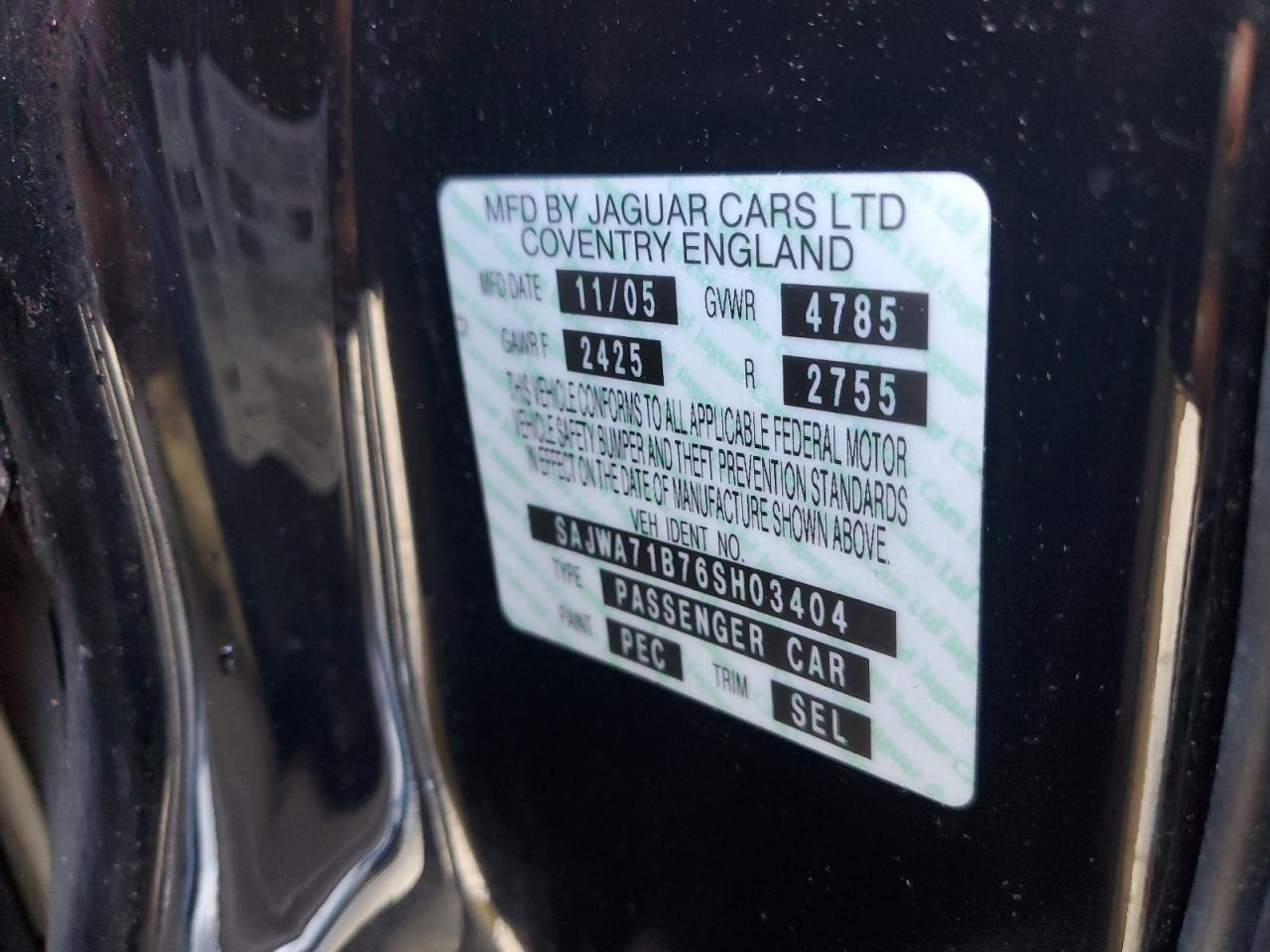 2006 Jaguar Xj8 Black vin: SAJWA71B76SH03404