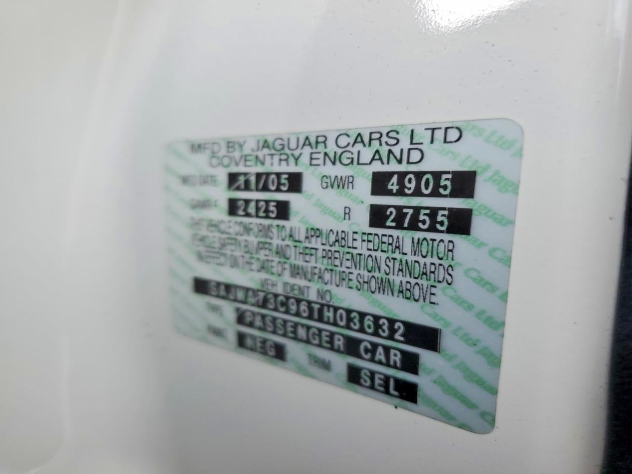 2006 Jaguar Xjr White vin: SAJWA73C96TH03632