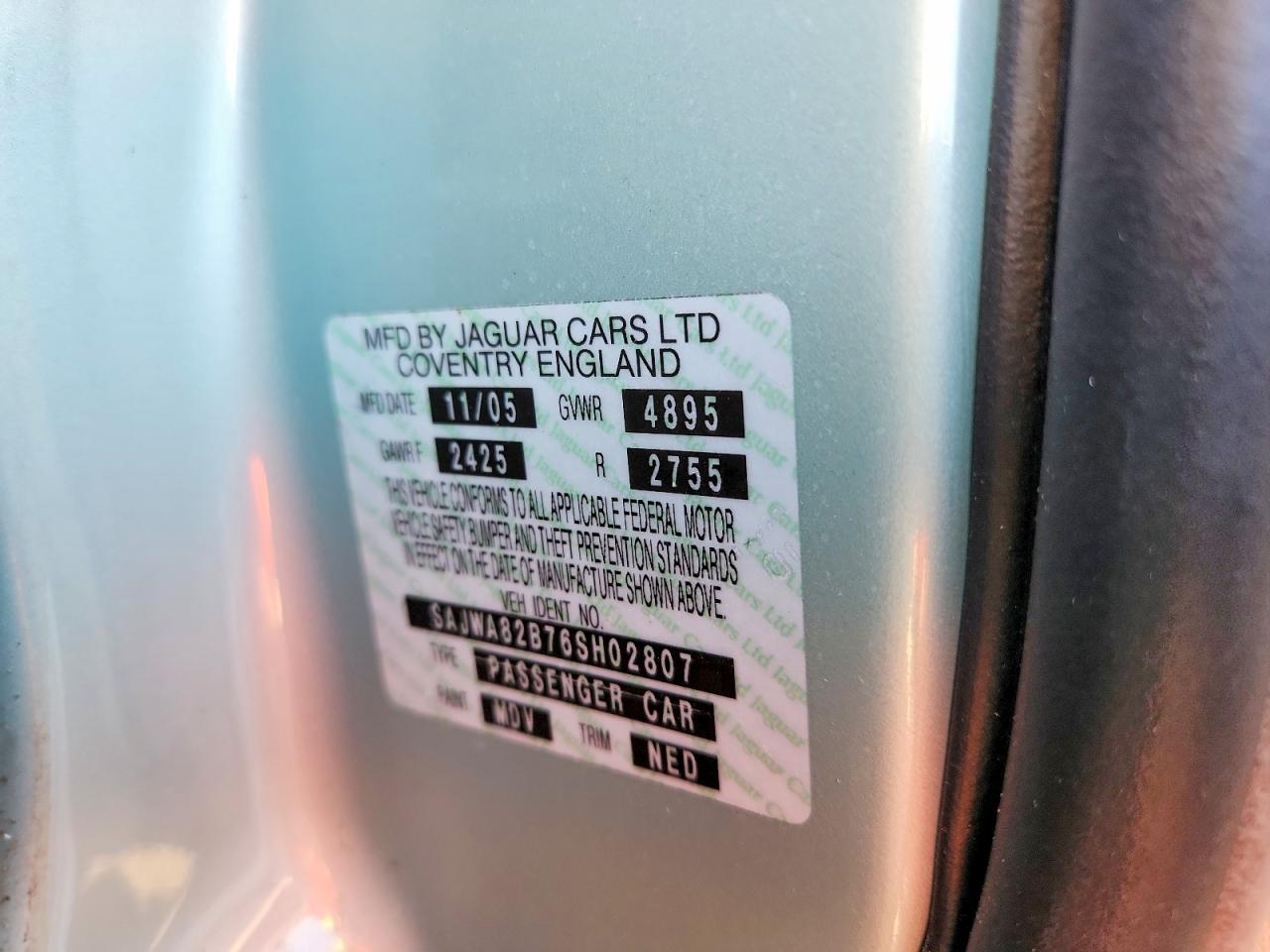2006 Jaguar Vandenplas Синий vin: SAJWA82B76SH02807