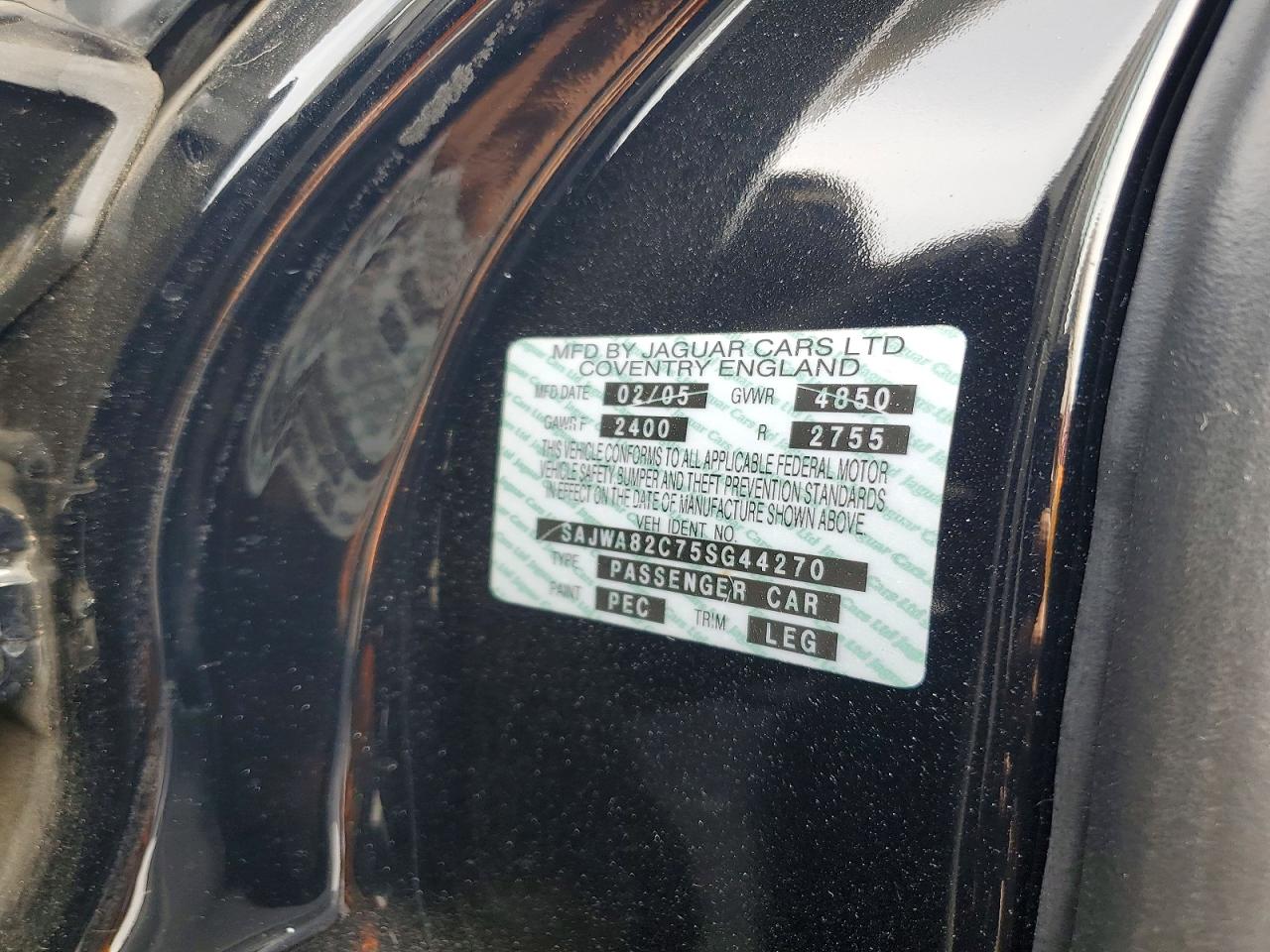 2005 Jaguar Vandenplas Black vin: SAJWA82C75SG44270